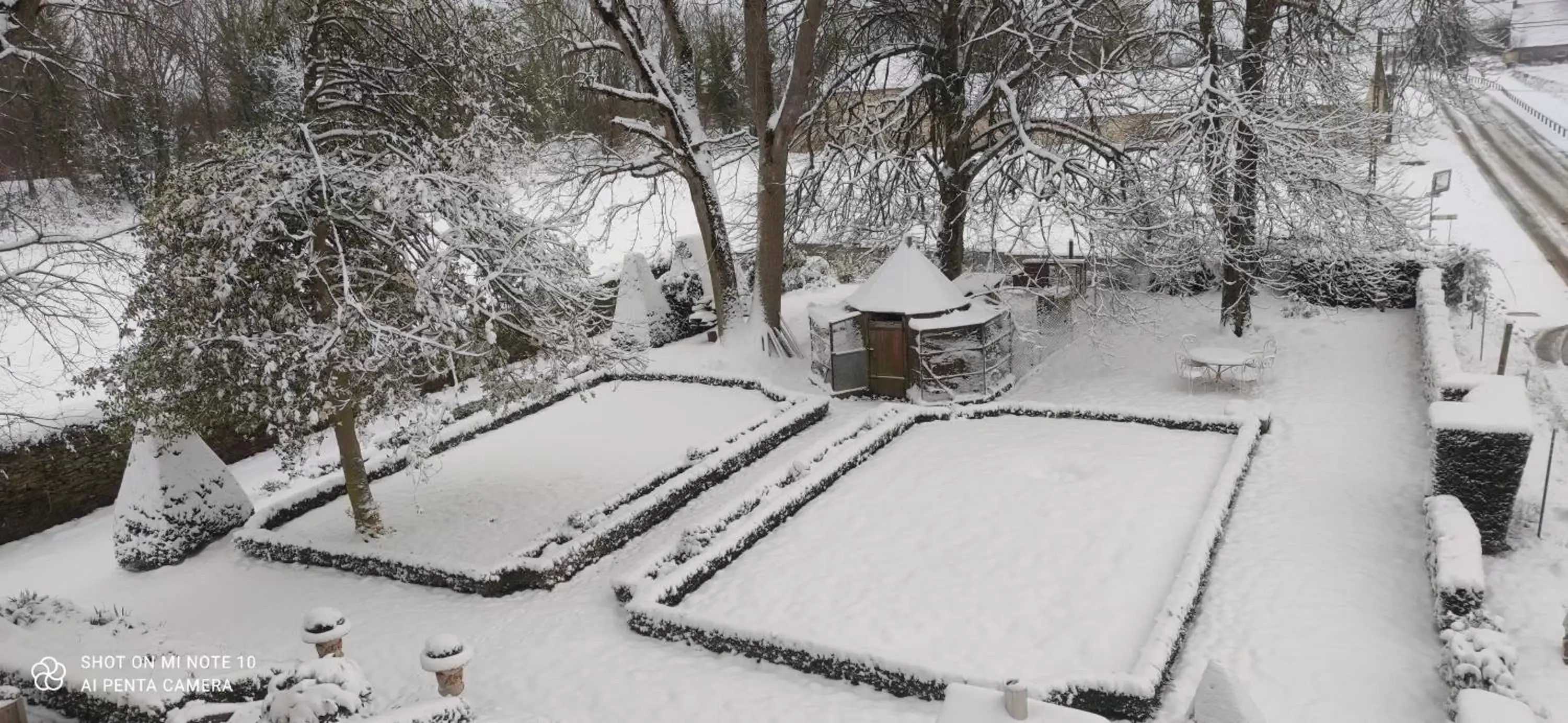 Garden view, Winter in Le Manoir de la Bigotière