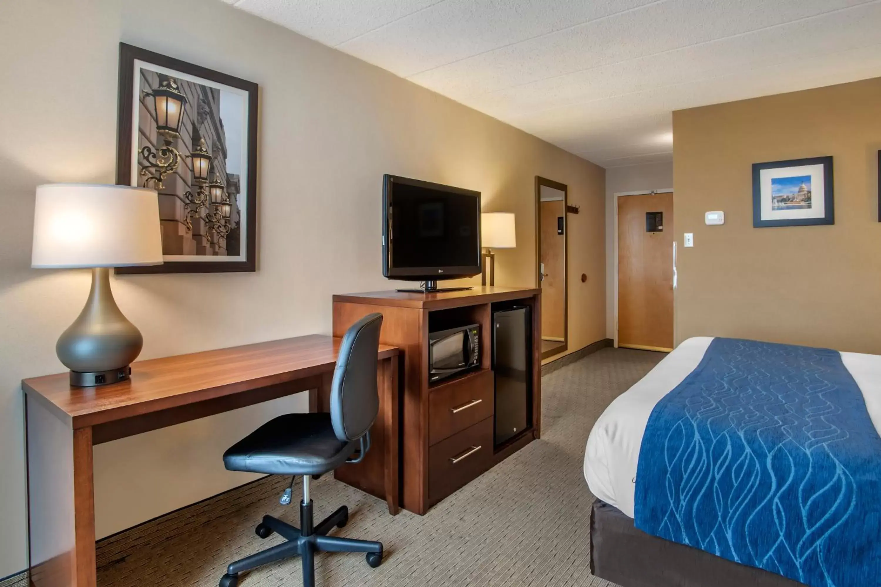 Bedroom, TV/Entertainment Center in Comfort Inn Shady Grove - Gaithersburg - Rockville