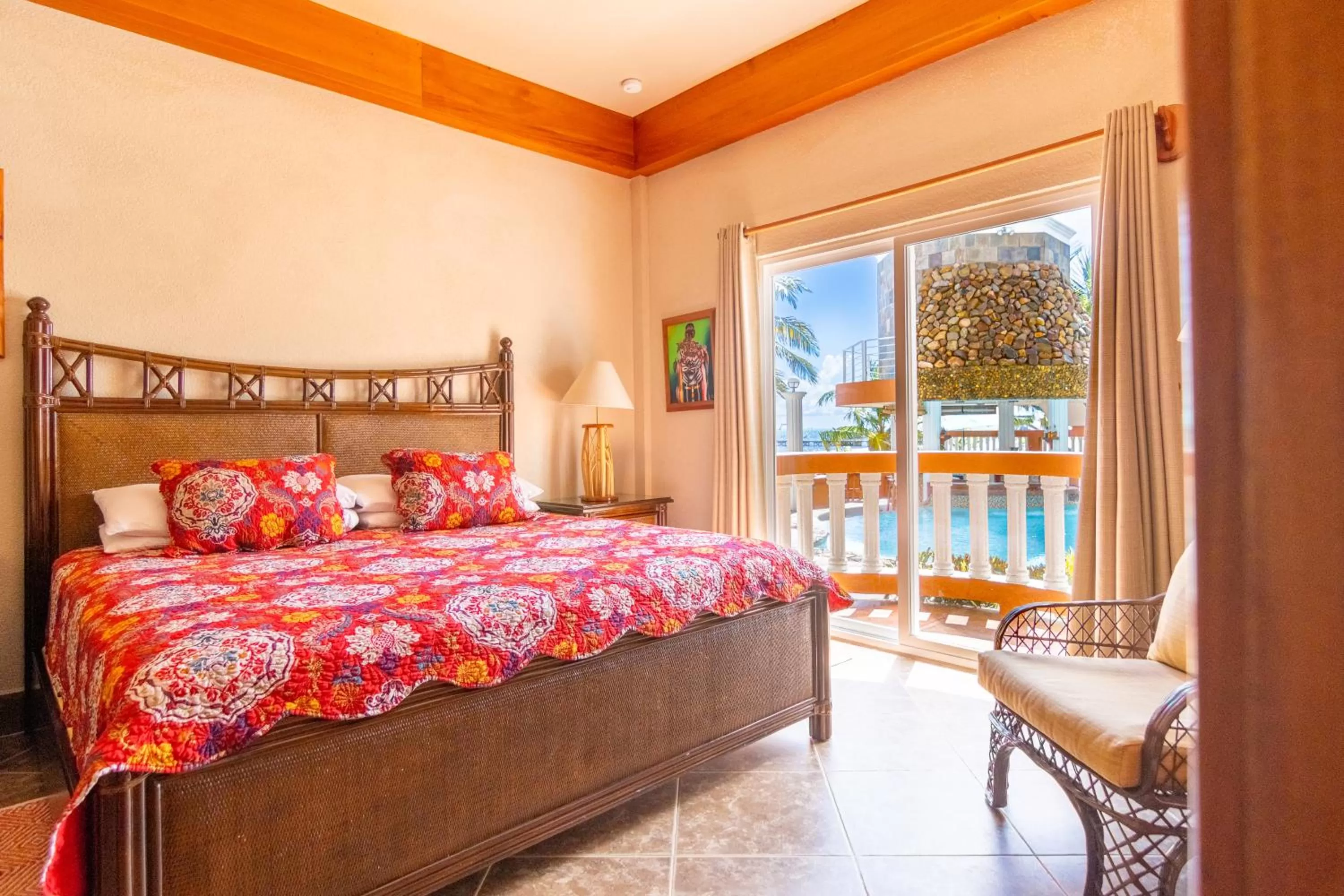 Bed in Lighthouse Beach Villas