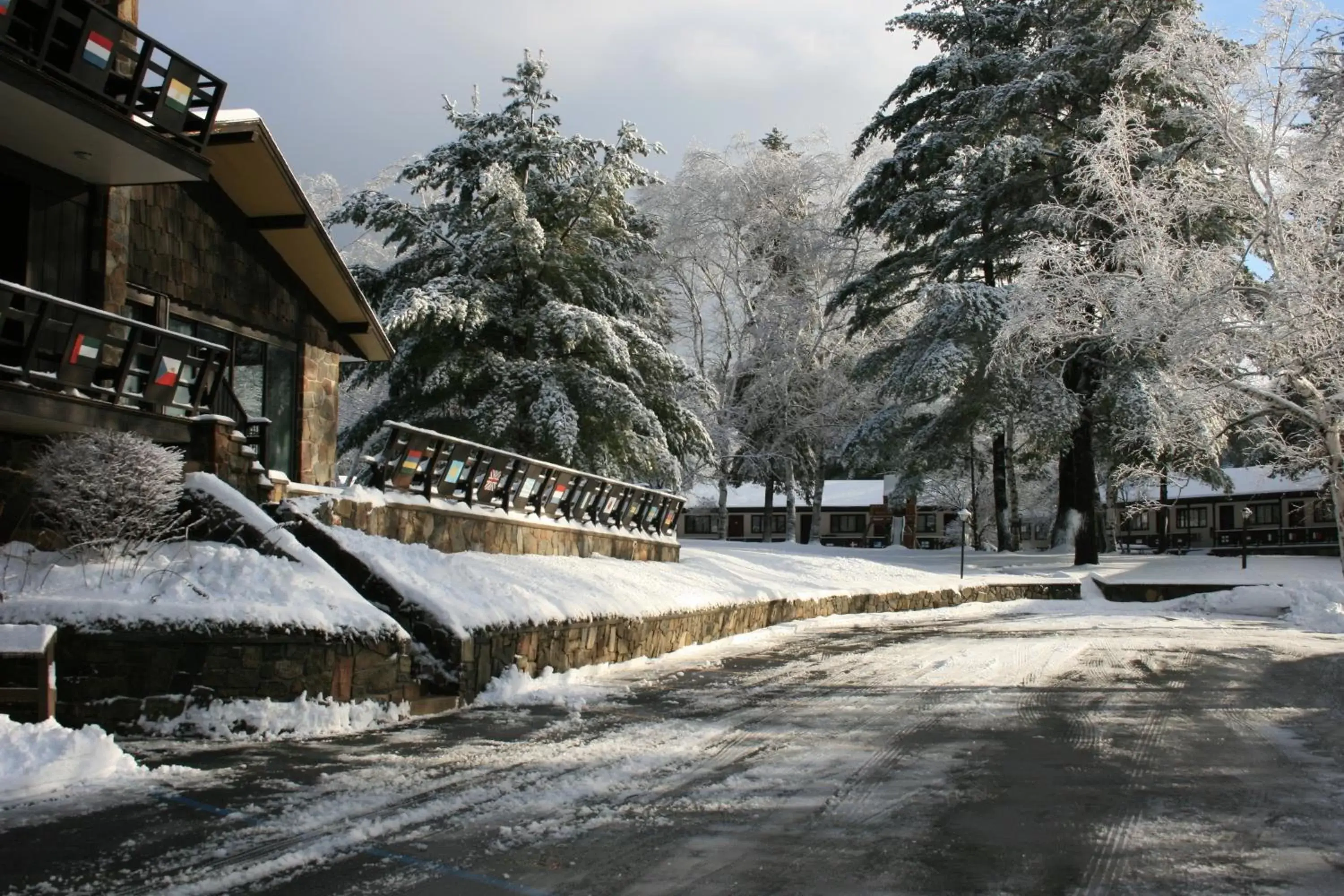 Facade/entrance, Winter in Bayside Resort, Lake George NY