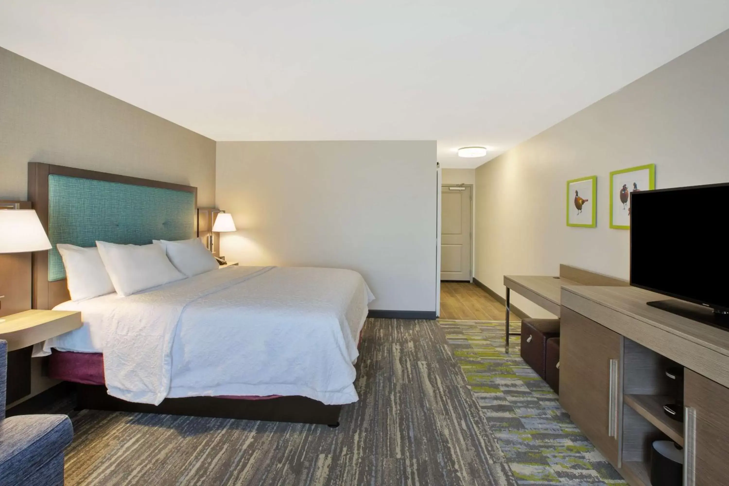 Bedroom, TV/Entertainment Center in Hampton Inn & Suites By Hilton, Southwest Sioux Falls