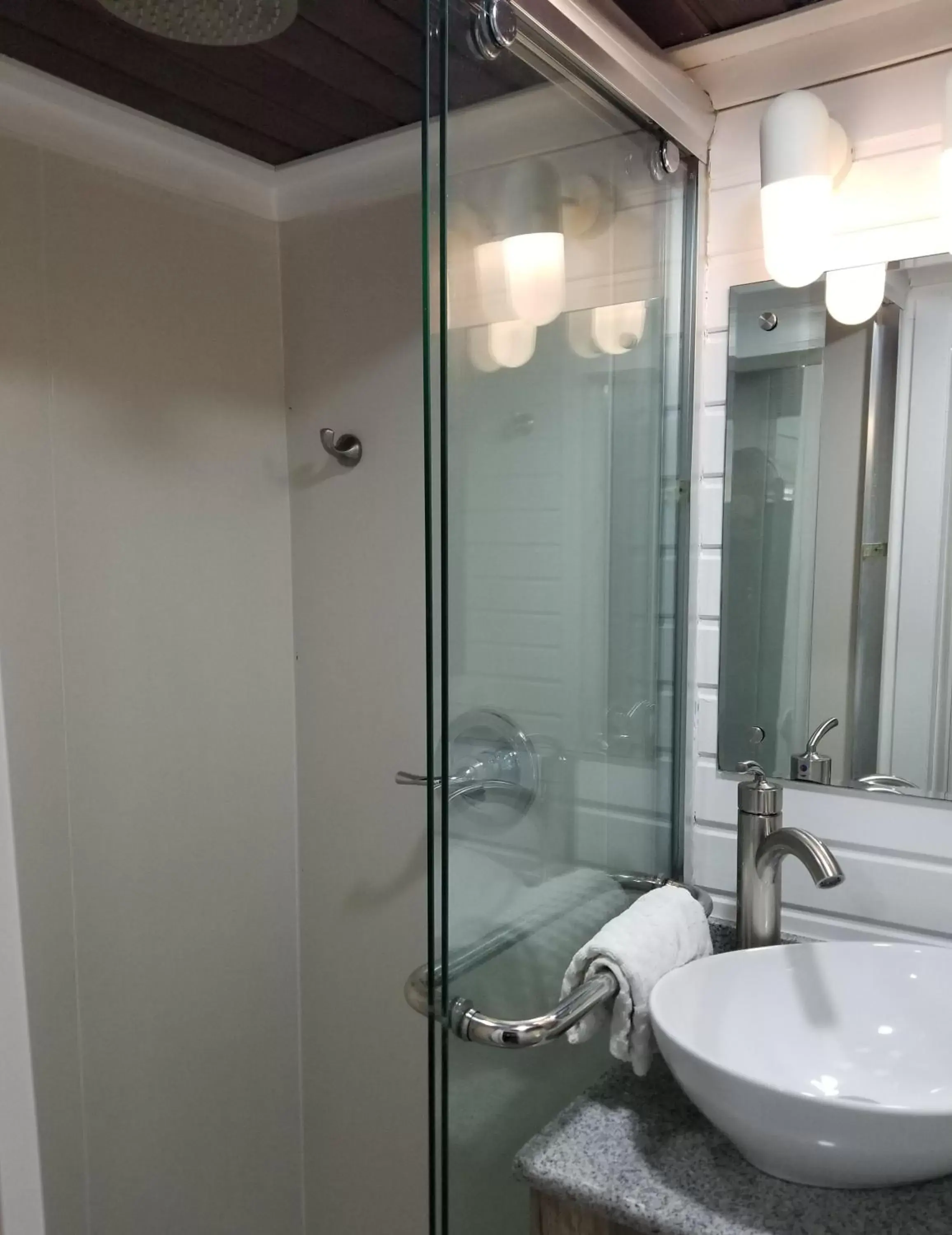 Shower, Bathroom in Camptel Poconos Lodging