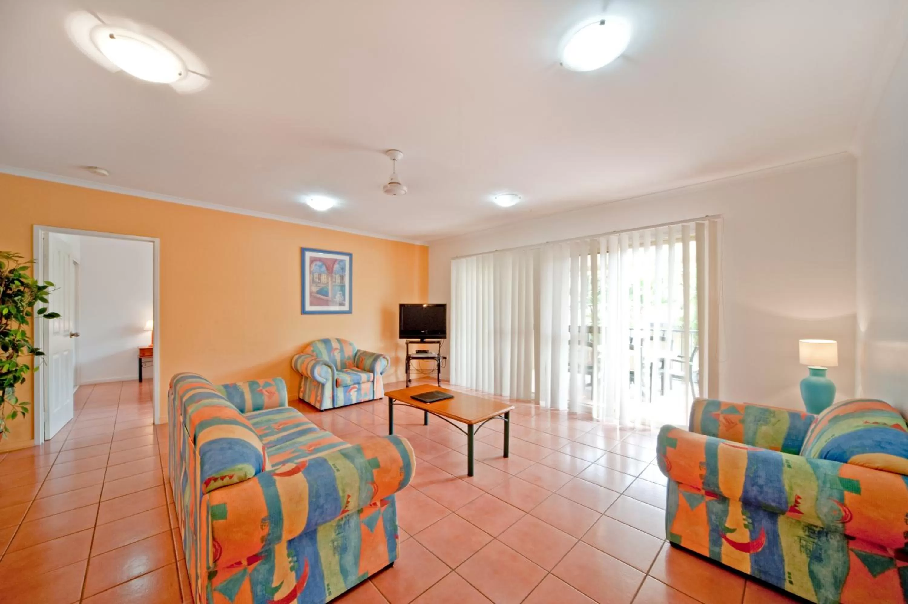 Living room in at Beach Court Holiday Villas
