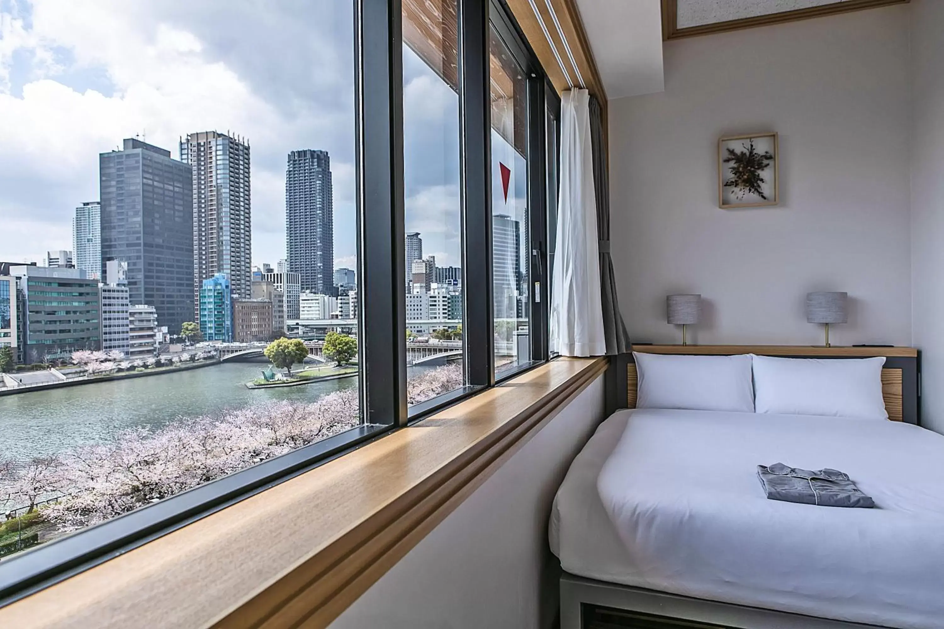 View (from property/room), Bed in Hotel Noum OSAKA View (from property/room), Bed in Hotel Noum OSAKA