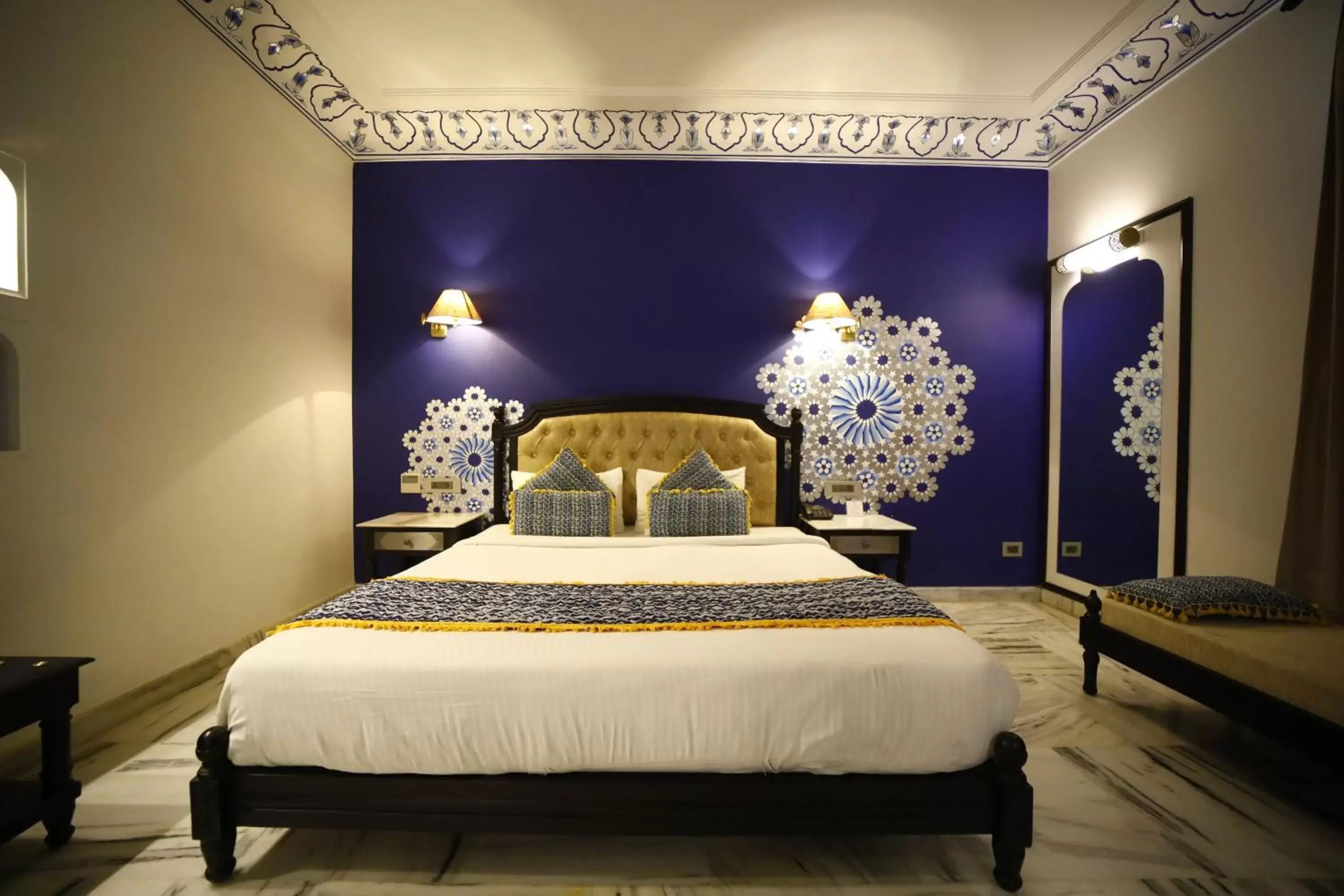 Photo of the whole room, Bed in Laxmi Palace Heritage Boutique Hotel