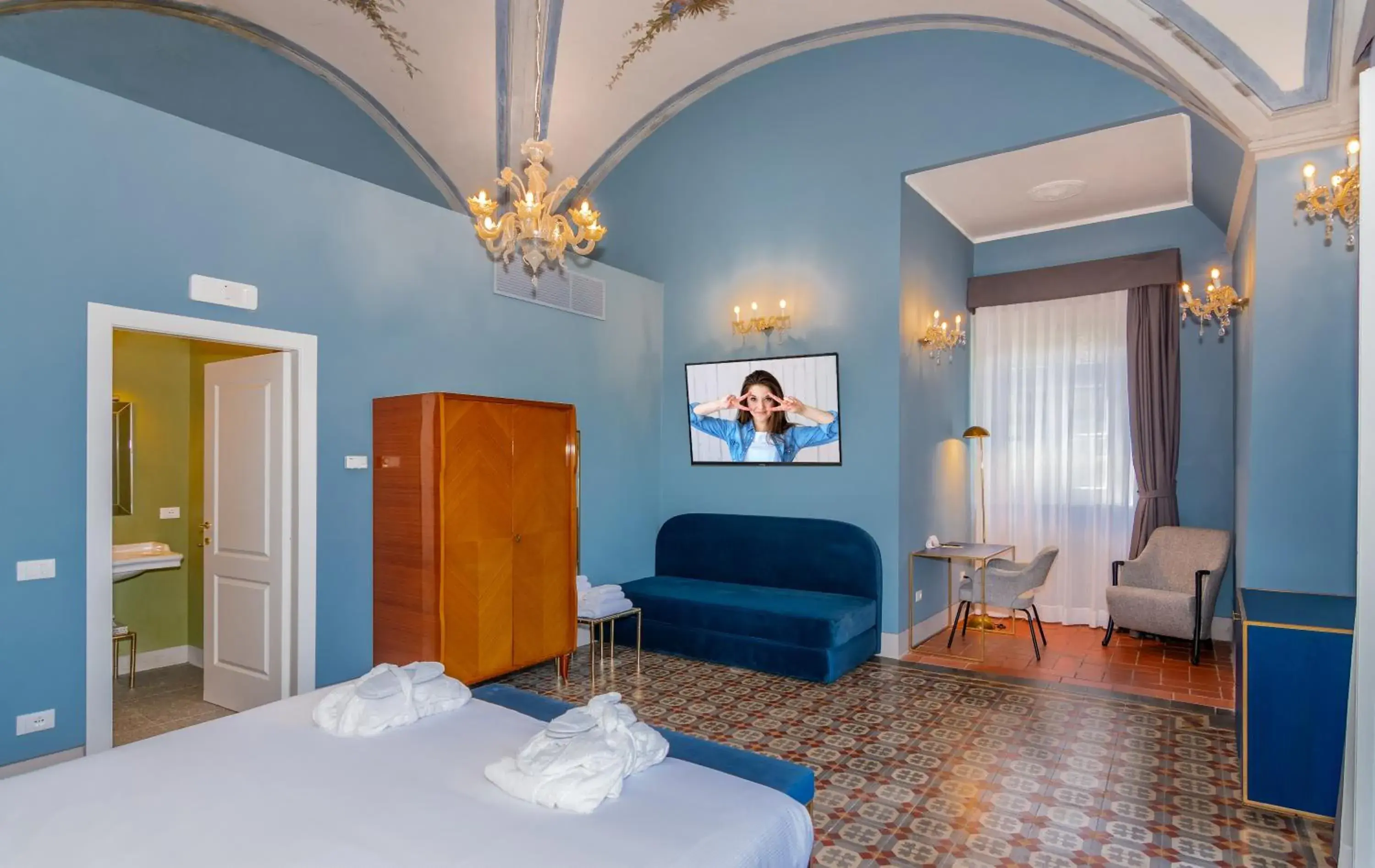 Bedroom, Seating Area in Hotel Villa San Michele