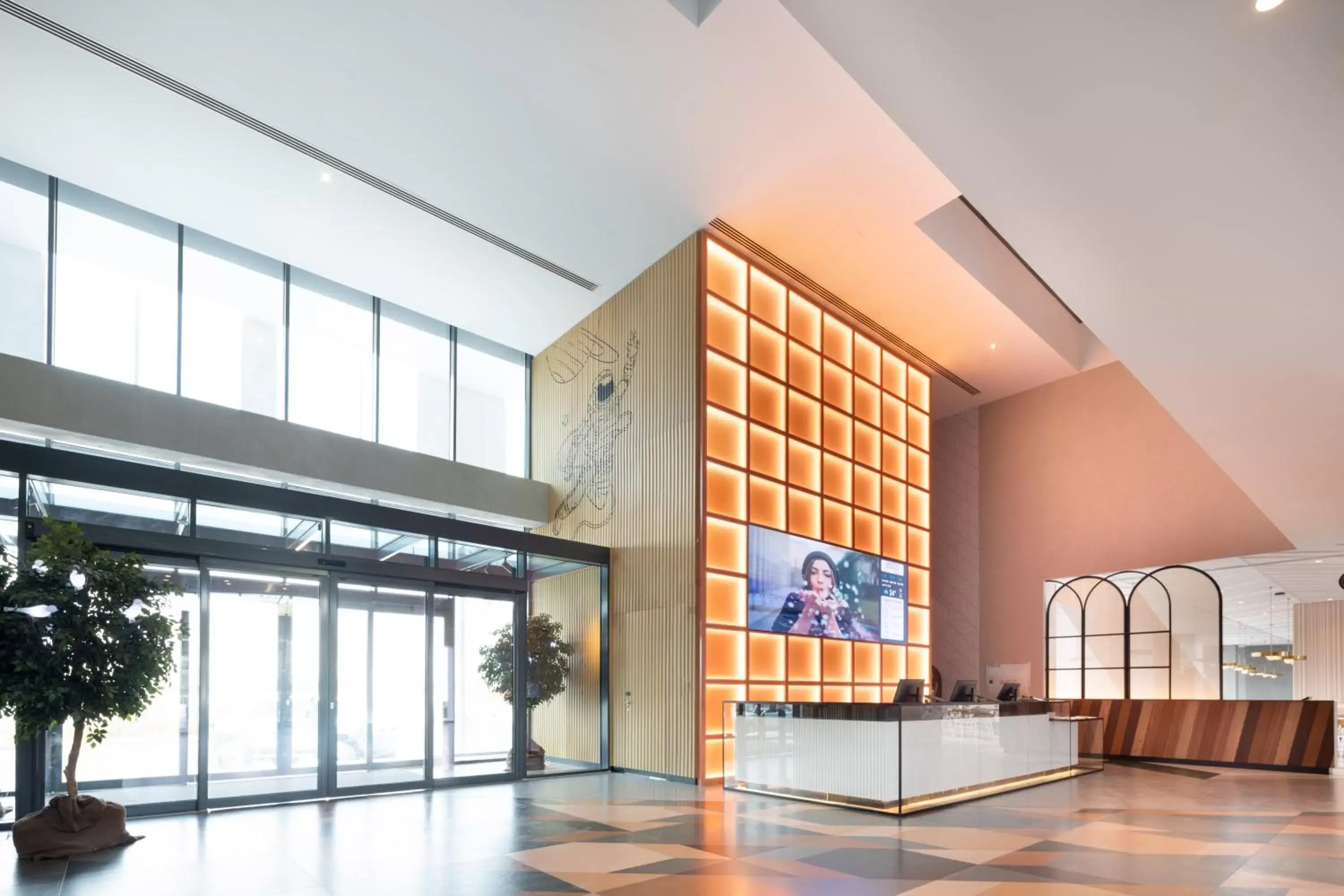 Facade/entrance, Lobby/Reception in Ecos Dubai Hotel at Al Furjan