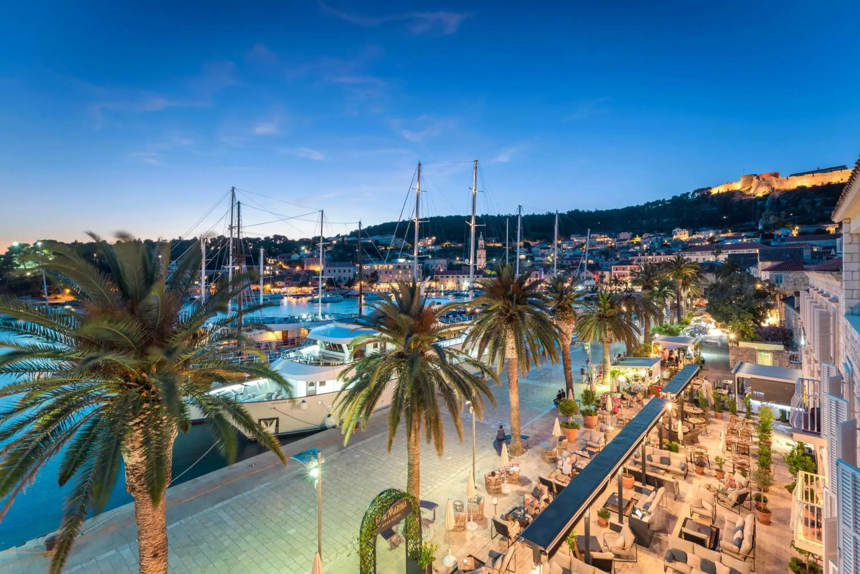 Night, Pool View in Riva Marina Hvar Hotel