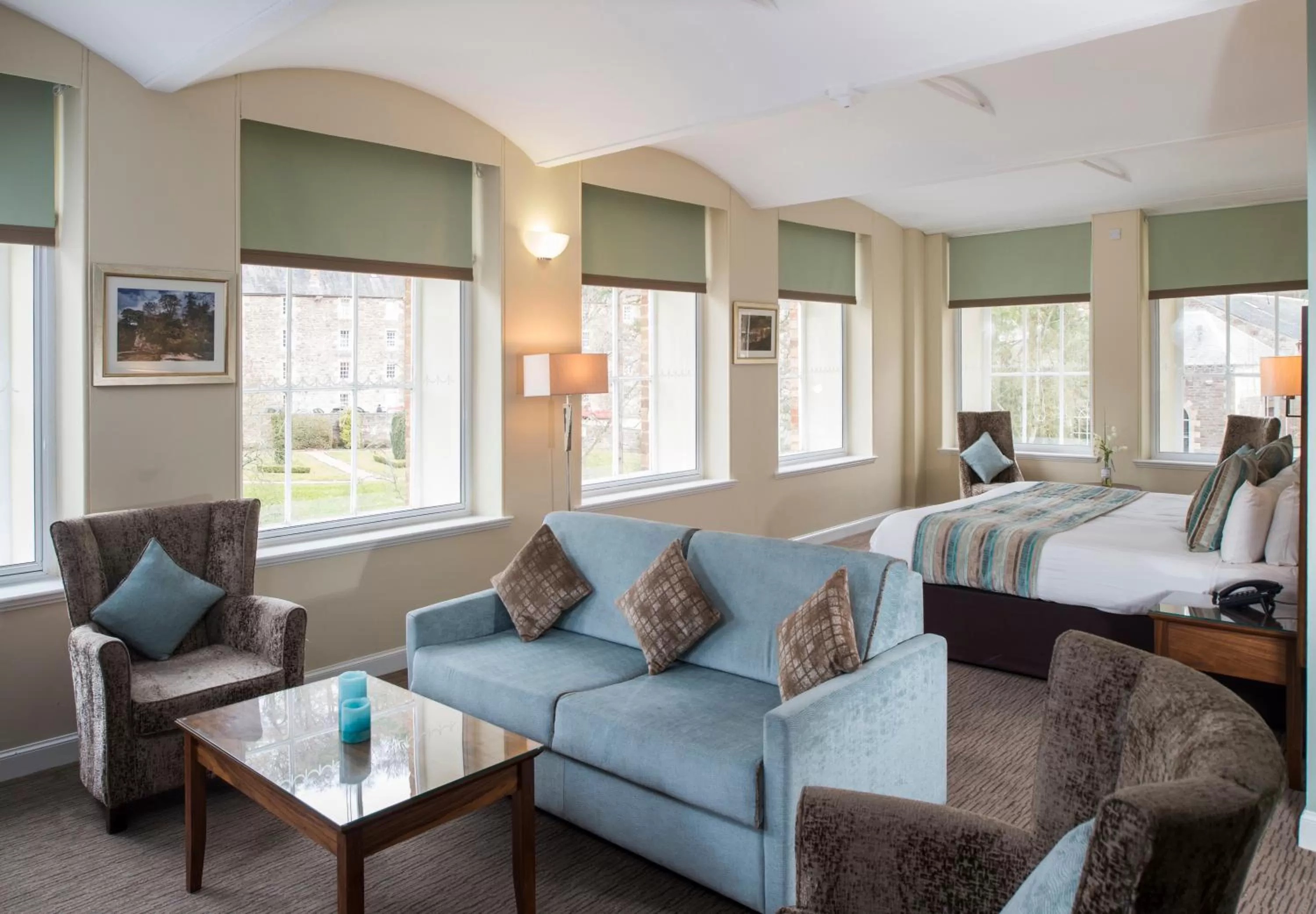 Bed in New Lanark Mill Hotel