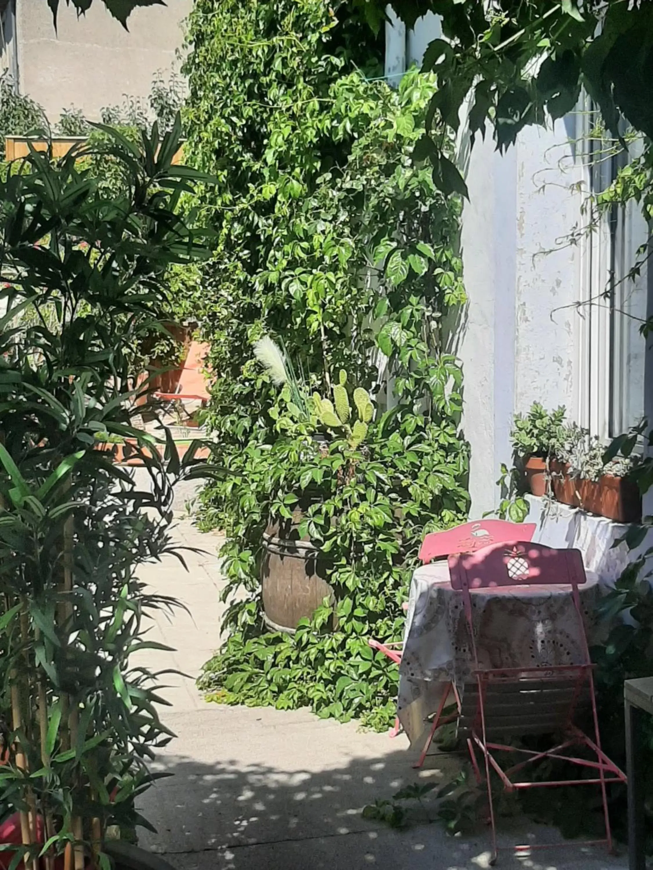 Patio in hôtel la tour des fées