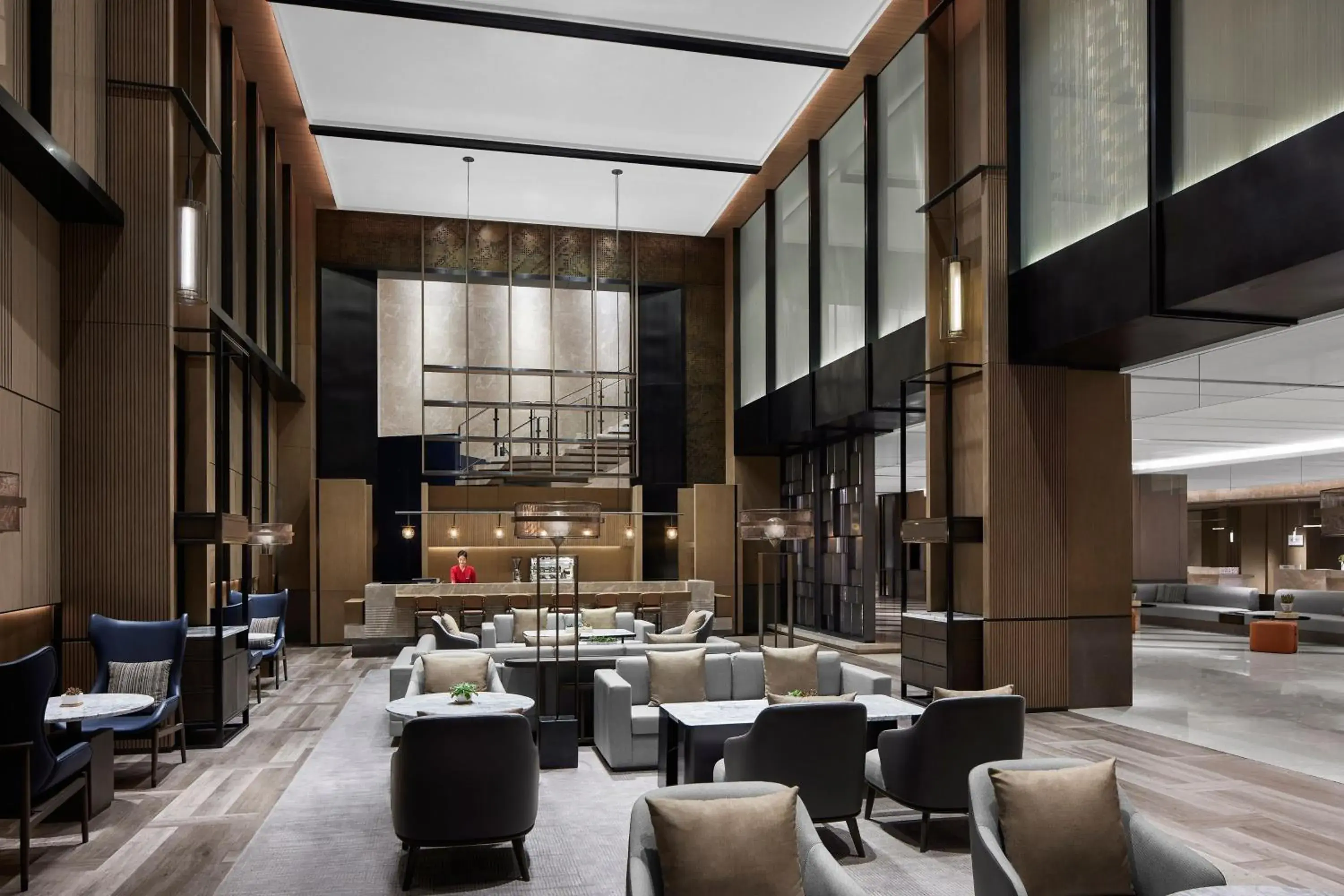 Lobby or reception, Restaurant/Places to Eat in Shenyang Marriott Hotel