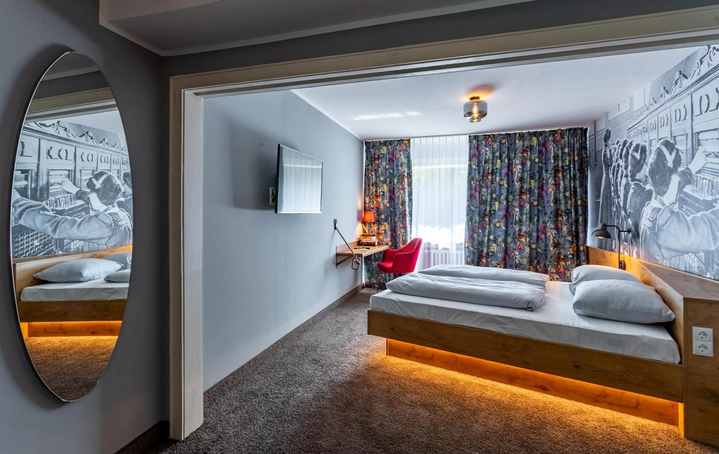 Photo of the whole room, Bed in tinyTwice Hotel Bonn