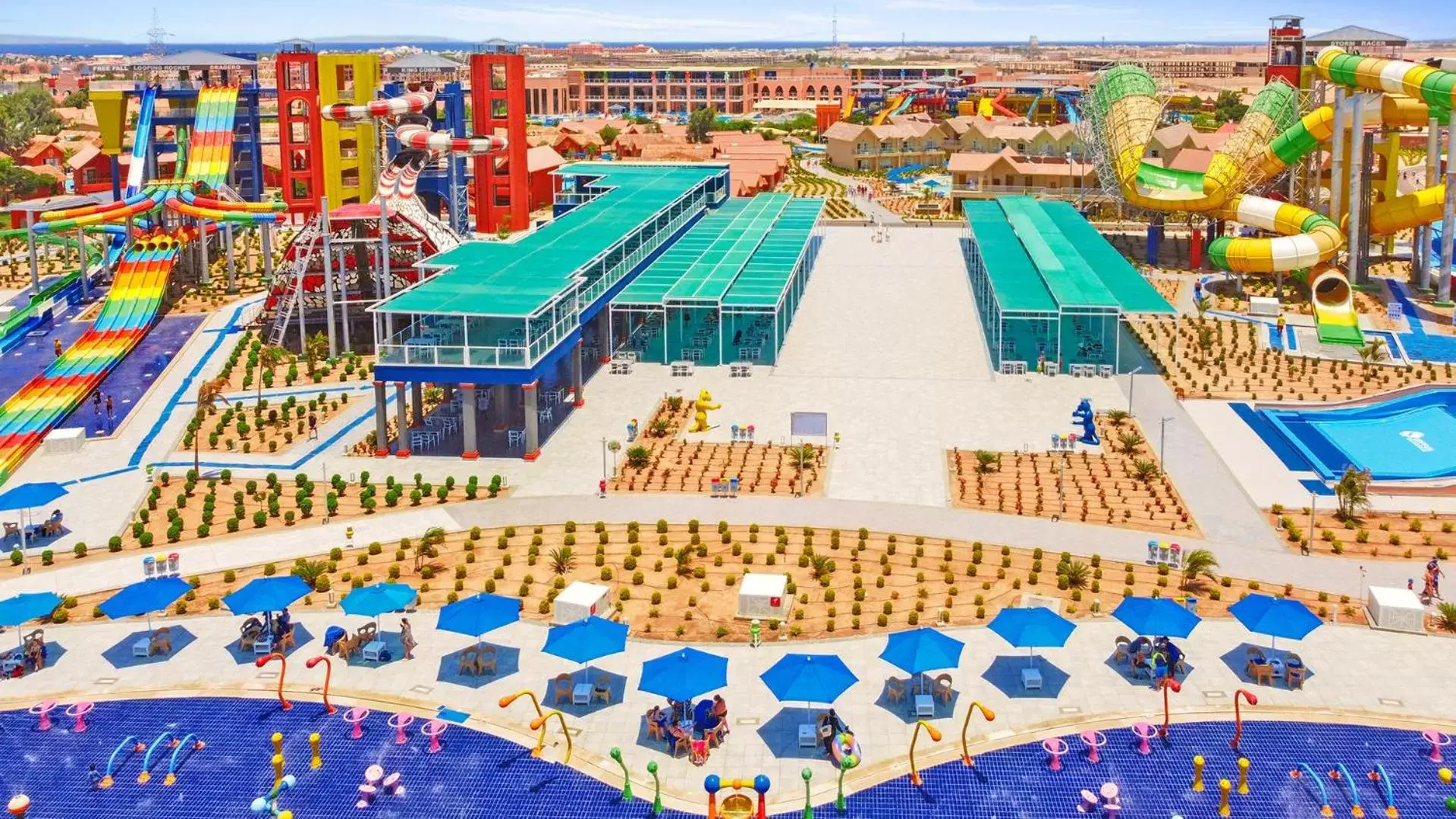 Bird's eye view, Pool View in Pickalbatros Jungle Aqua Park - Neverland Hurghada