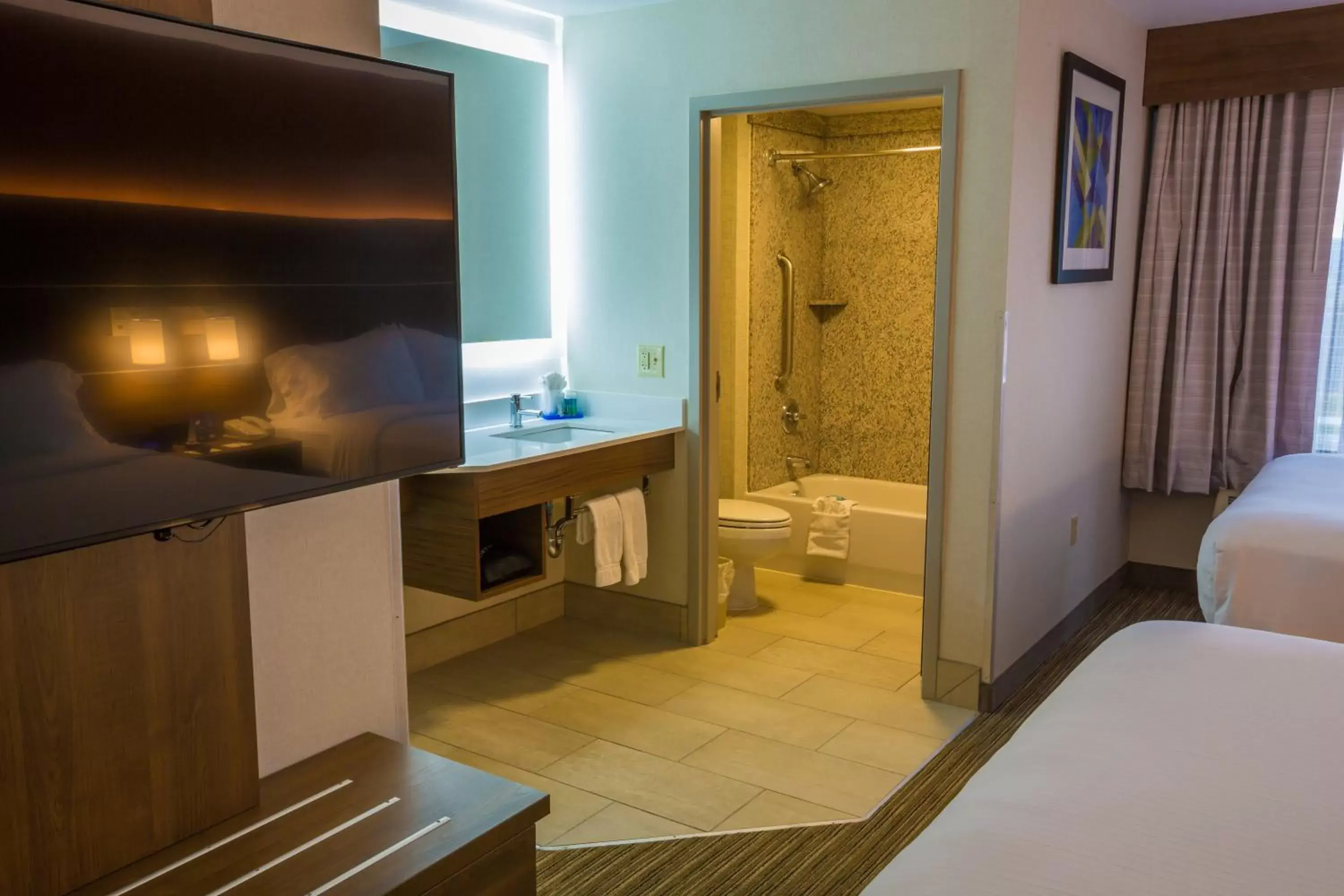 Bathroom, TV/Entertainment Center in Holiday Inn Express Hotel & Suites Pasco-TriCities, an IHG Hotel