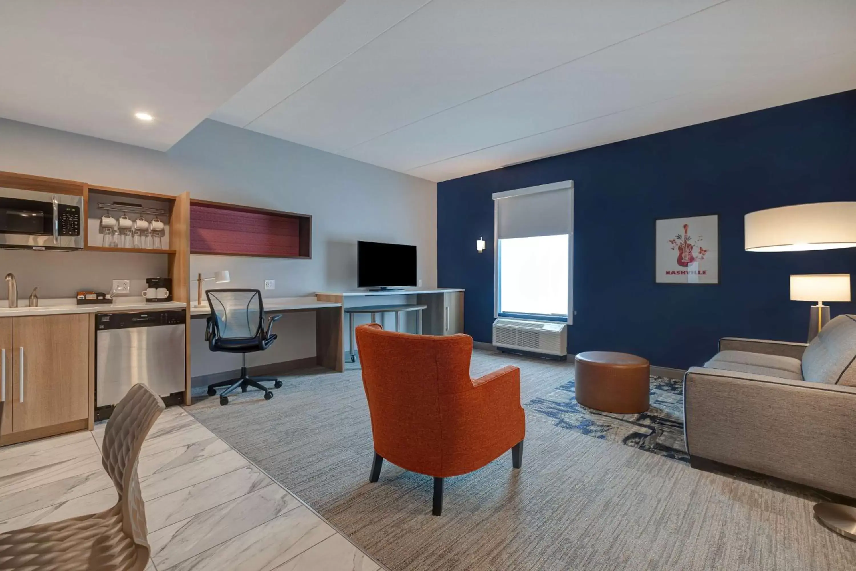 Bedroom, Seating Area in Home2 Suites By Hilton Nashville Downtown-Metrocenter
