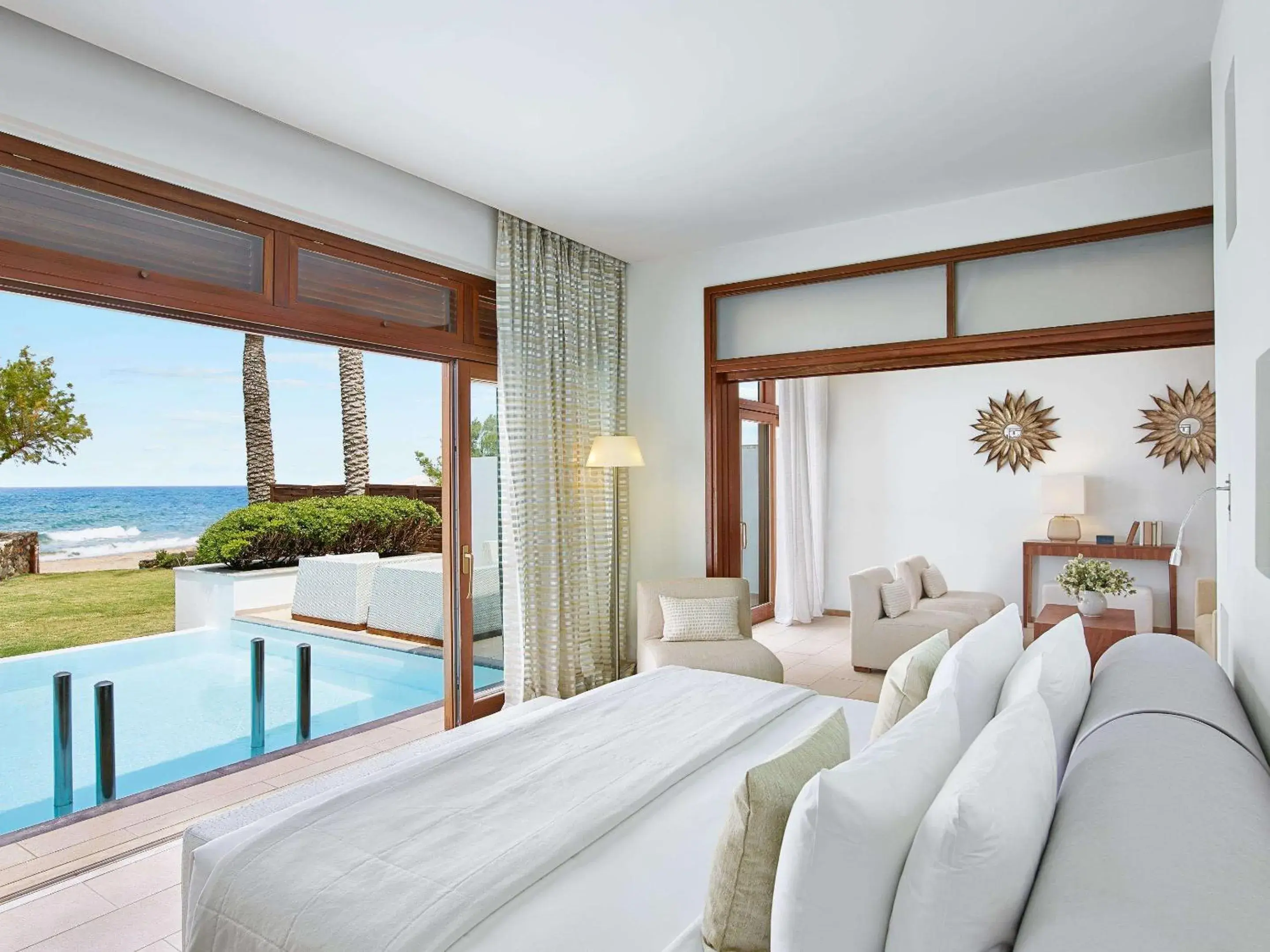 Bed, Pool View in Amirandes Grecotel Boutique Resort