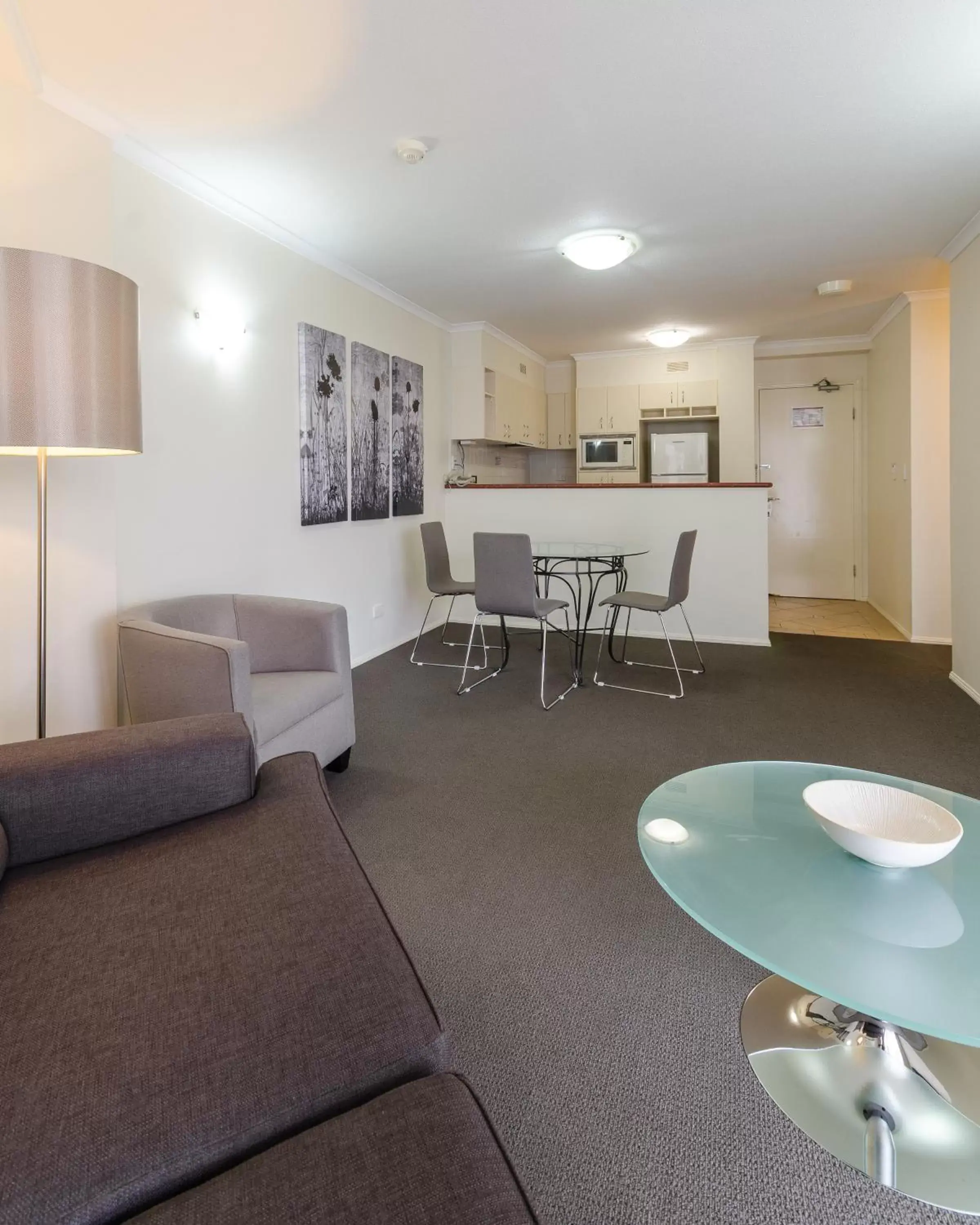 Living room, Seating Area in West End Central Apartments