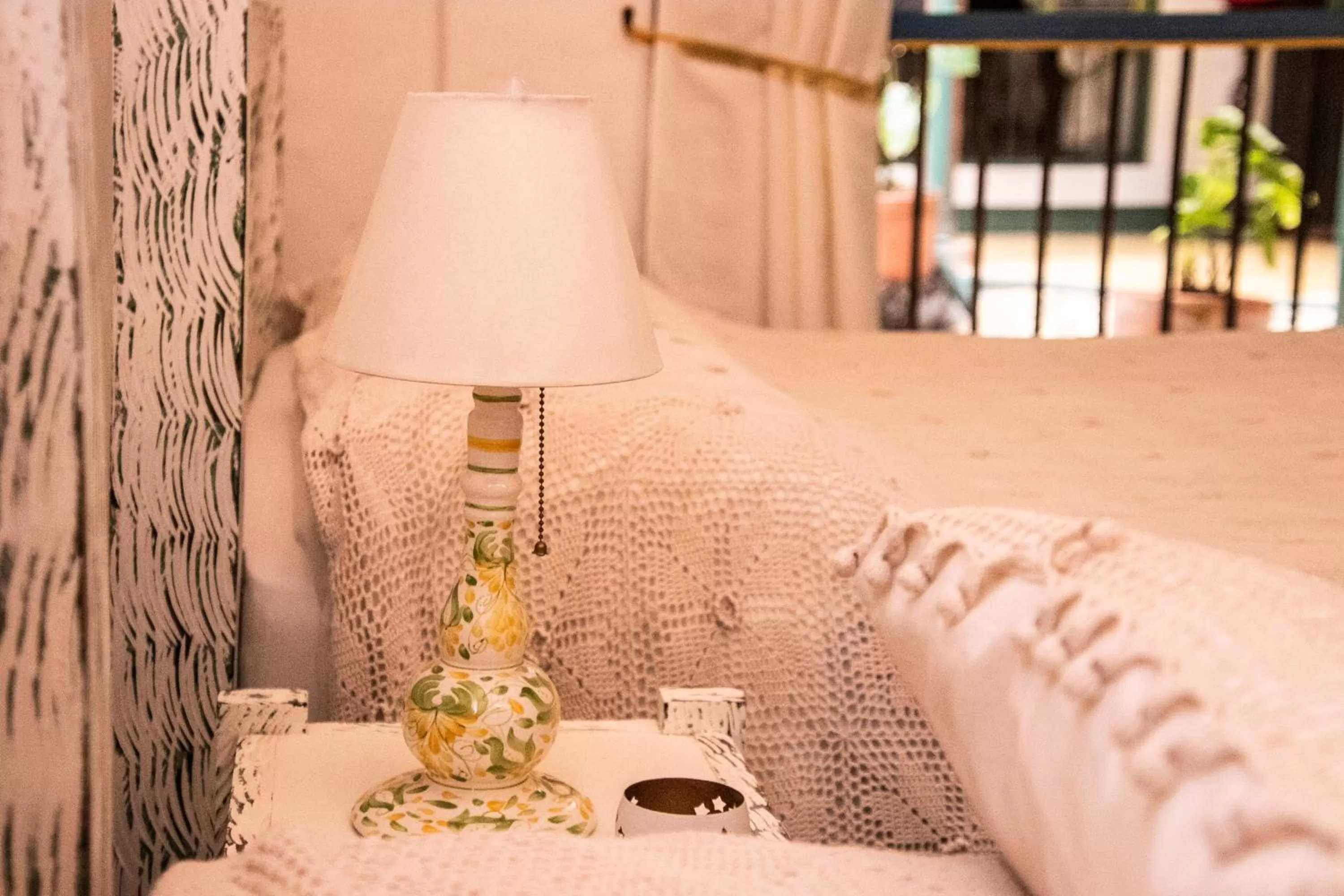 Decorative detail, Bed in El Despertar Hotel