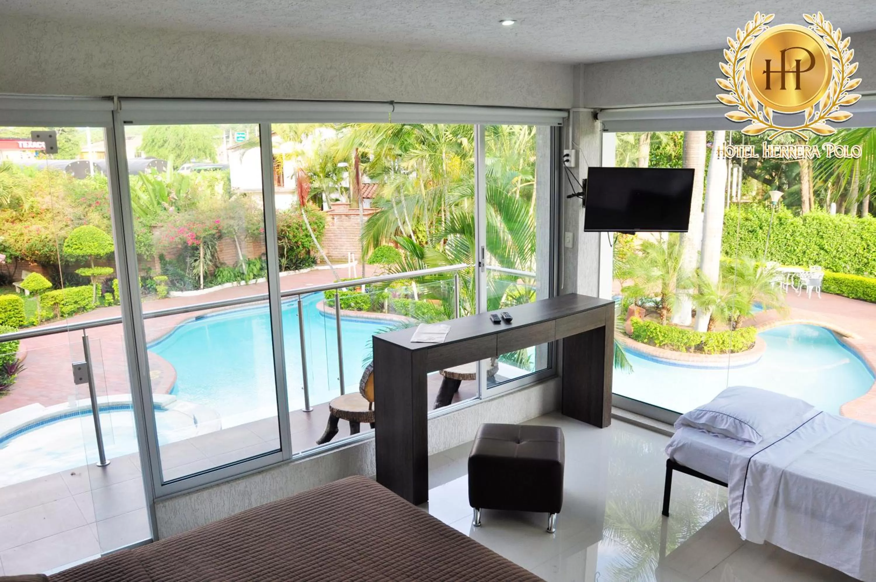 TV and multimedia, Pool View in Hotel Herrera Polo