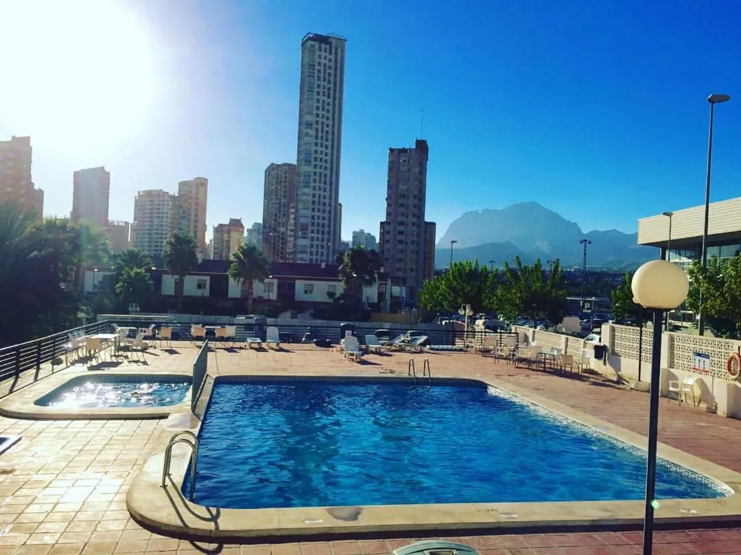 Pool view in Luxmar Apartaments