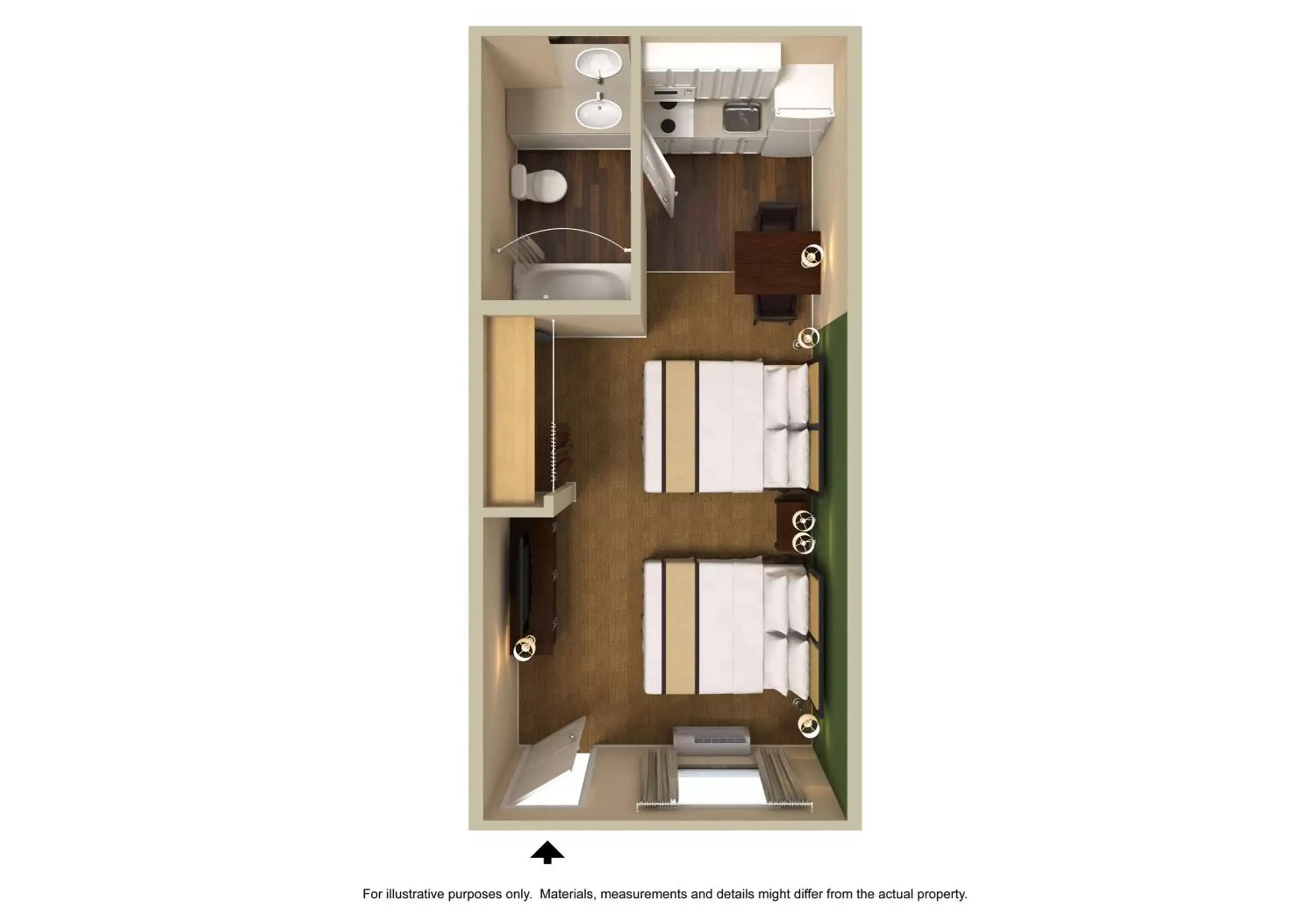 Bedroom, Floor Plan in Extended Stay America Suites - Washington, DC - Germantown - Town Center