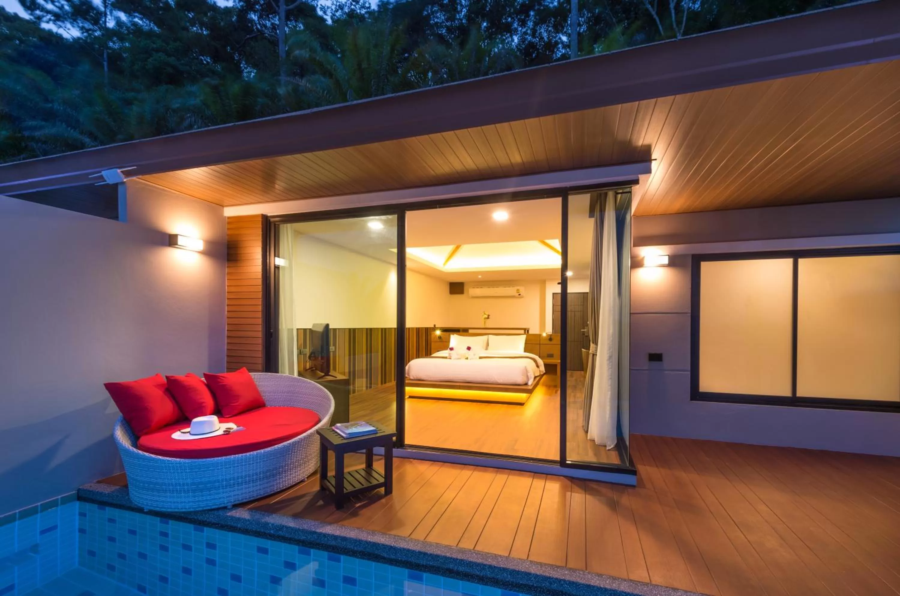 Bed in Cher​mantra​ Aonang​ Resort & Pool​ Suite