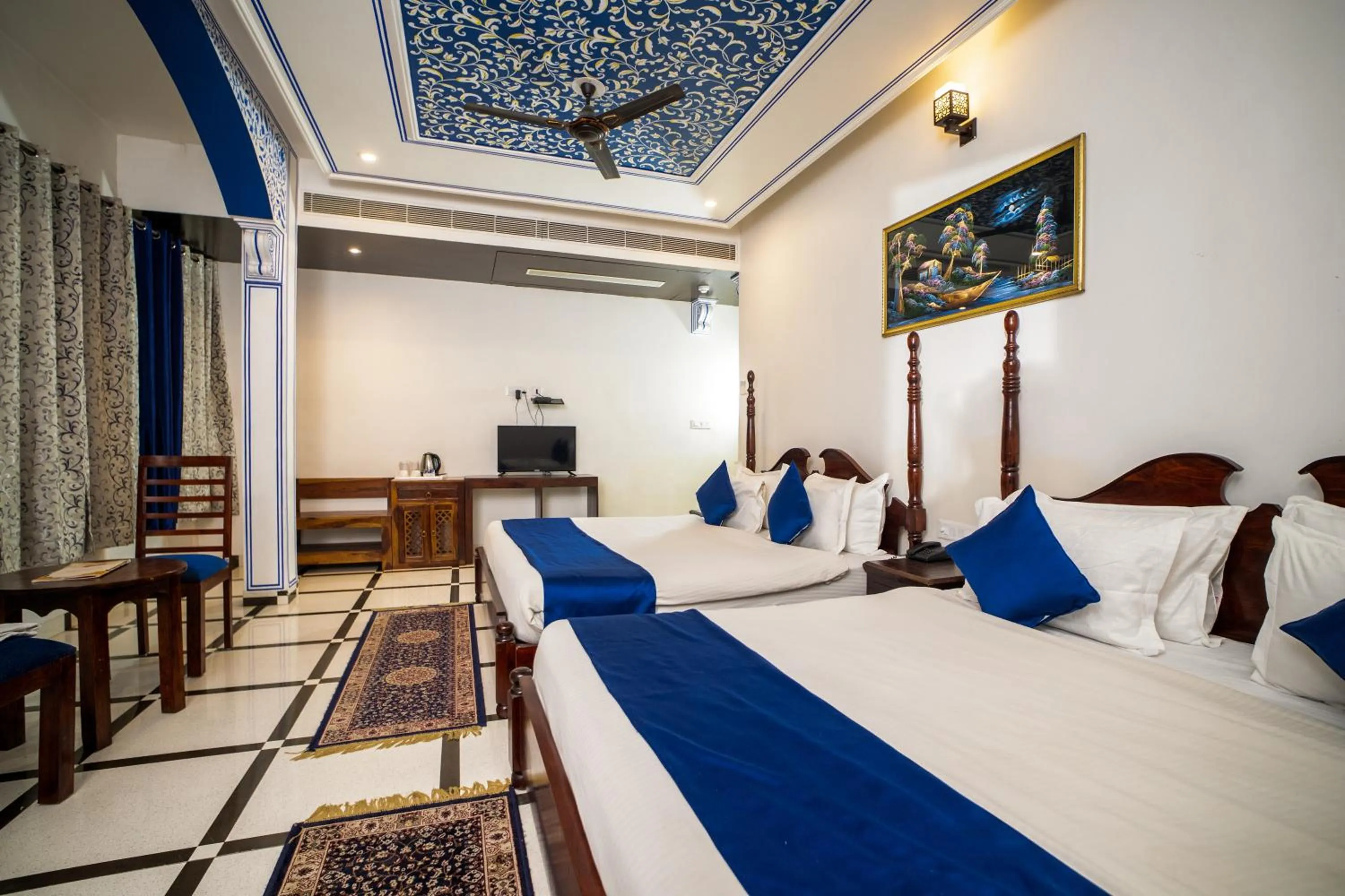 Photo of the whole room, Bed in Hotel Laxmi Niwas - A Heritage Retreat