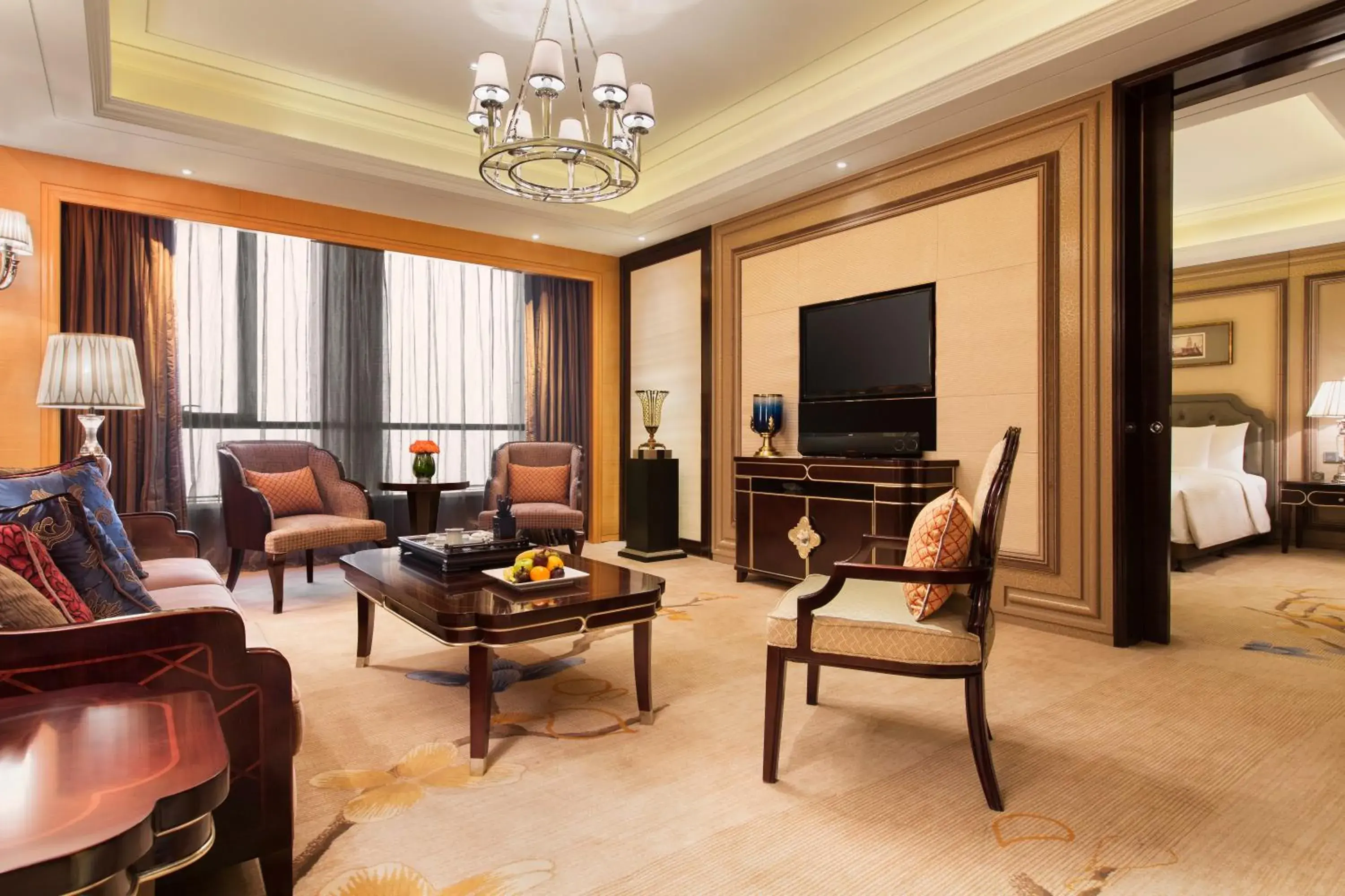 Living room, Seating Area in Wanda Realm Harbin Hotel