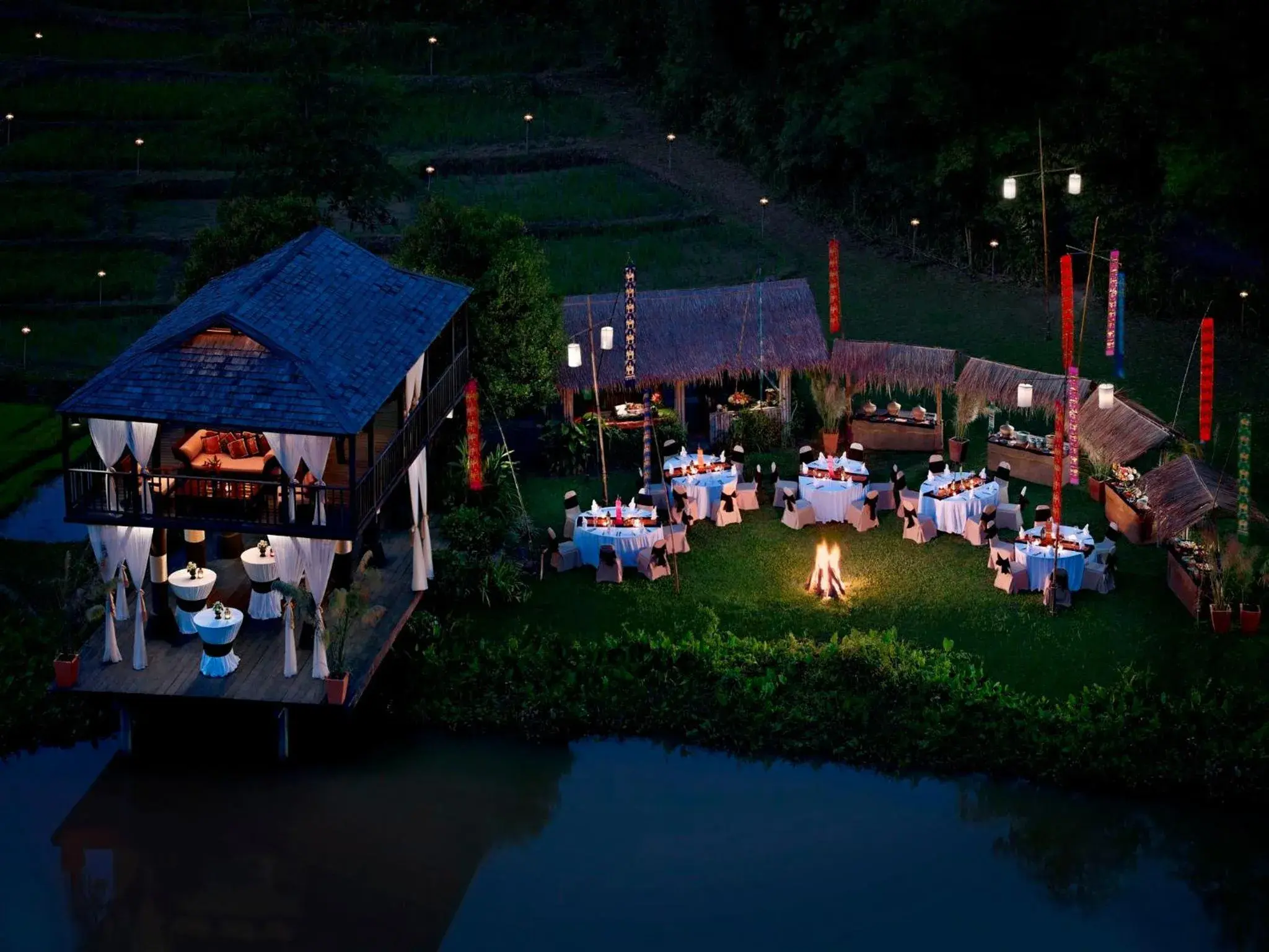 Restaurant/places to eat, Bird's-eye View in Anantara Golden Triangle Elephant Camp & Resort