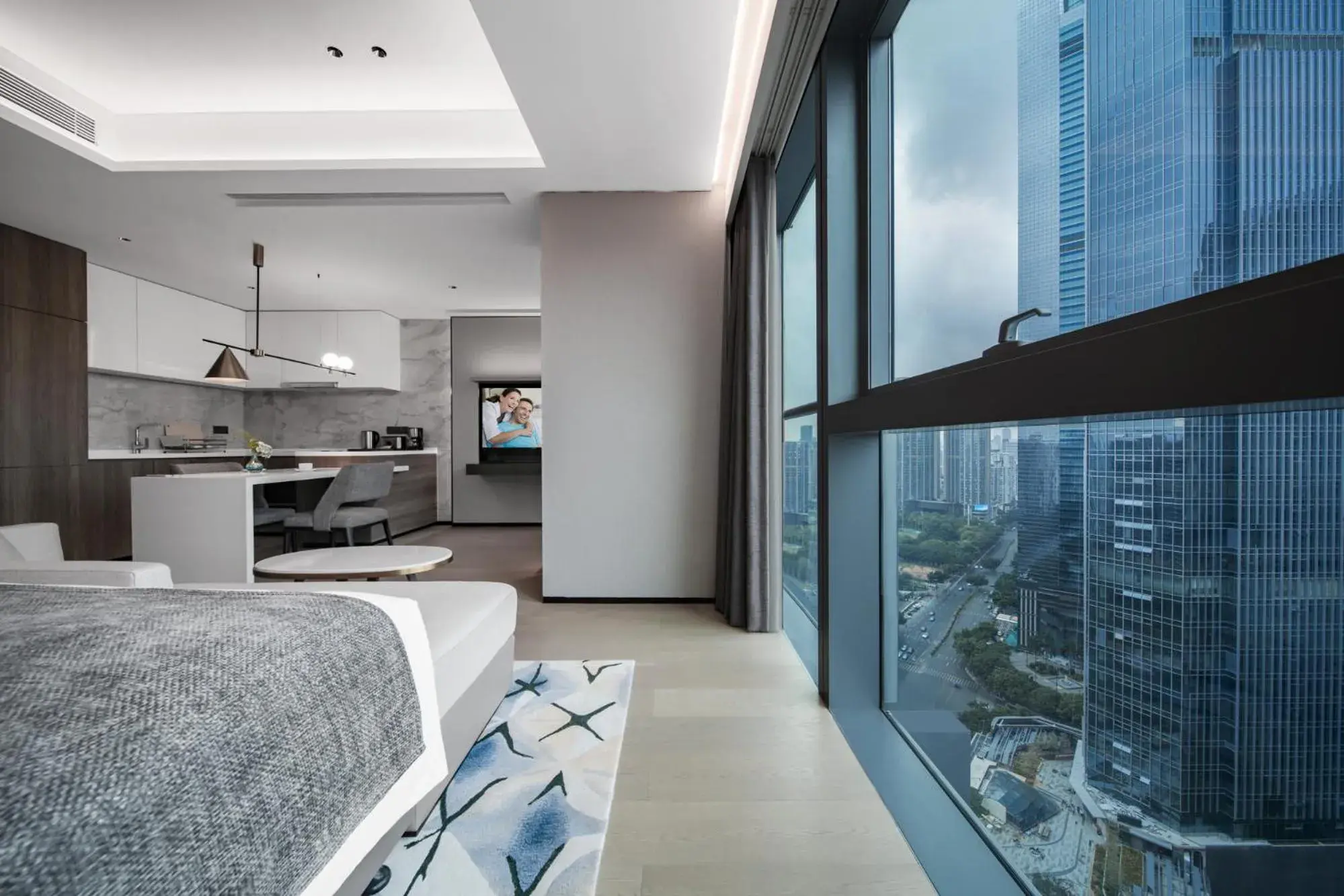 View (from property/room), Kitchen/Kitchenette in Ascott ICC Guangzhou