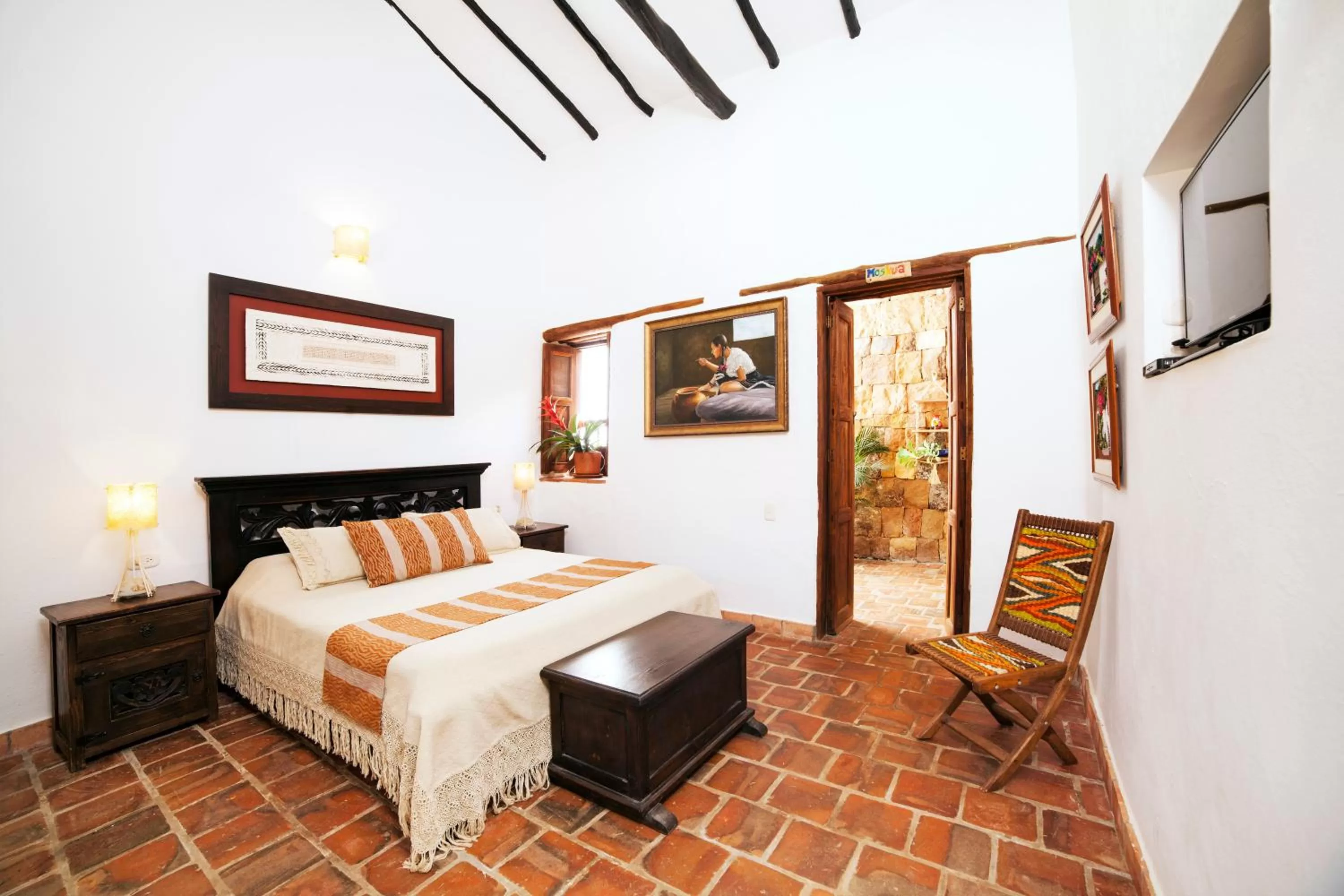 Bed in Hotel Finca Buenos Aires Barichara