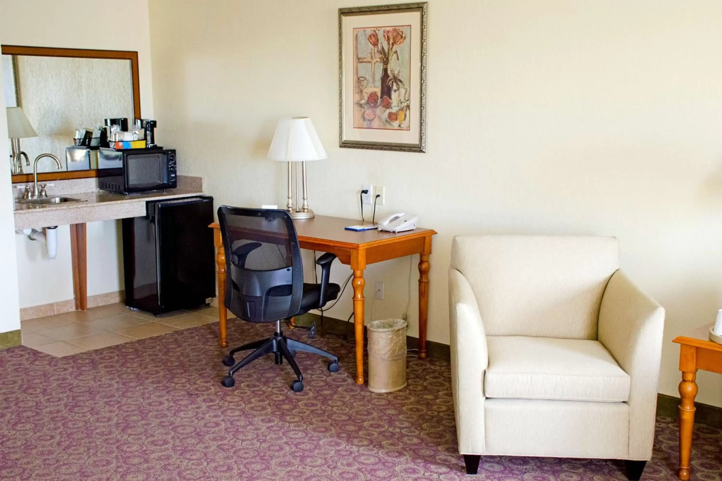 Kitchen or kitchenette, Seating Area in Hampton Inn & Suites College Station