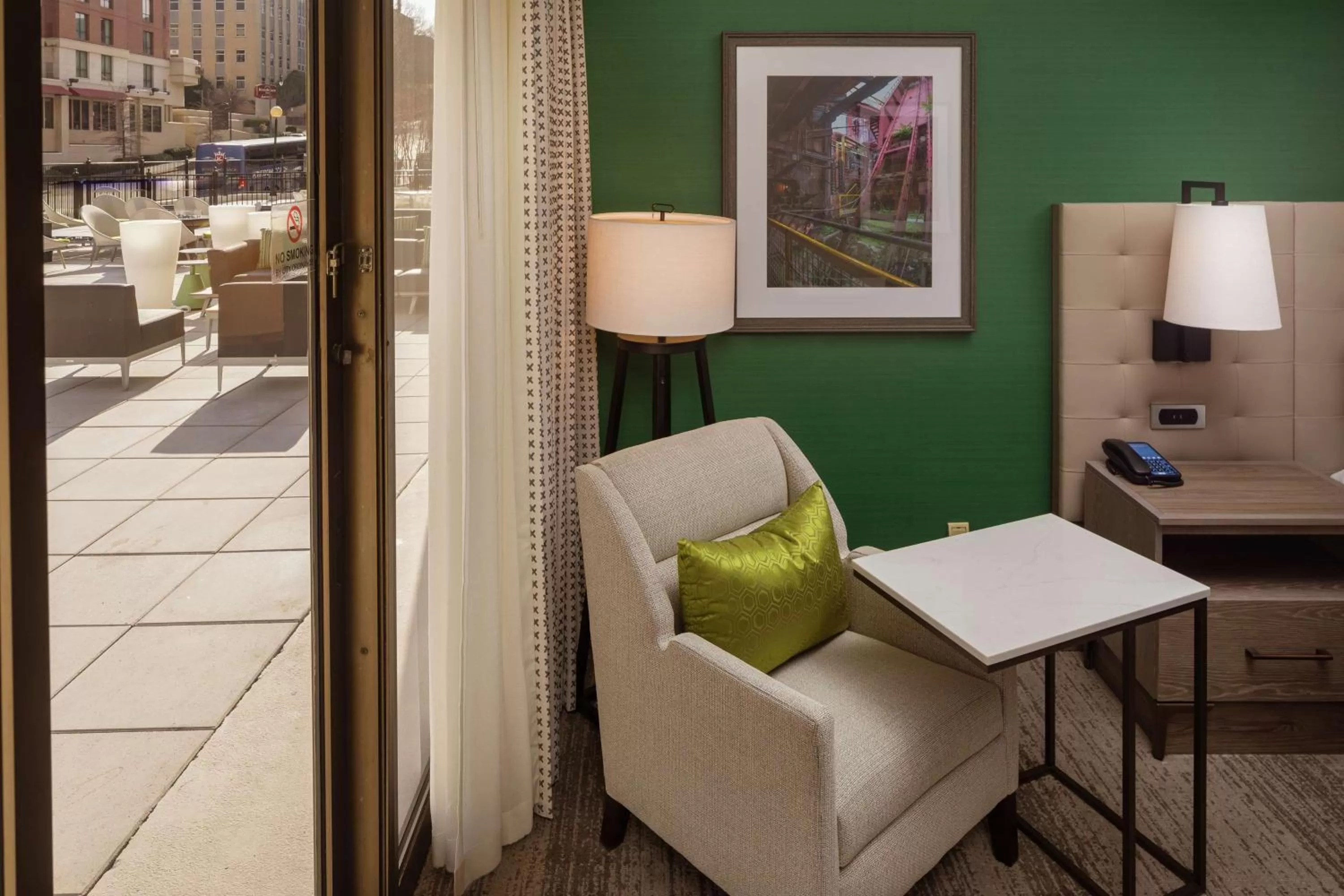 King Room with Pool Terrace in Hilton Birmingham Downtown at UAB