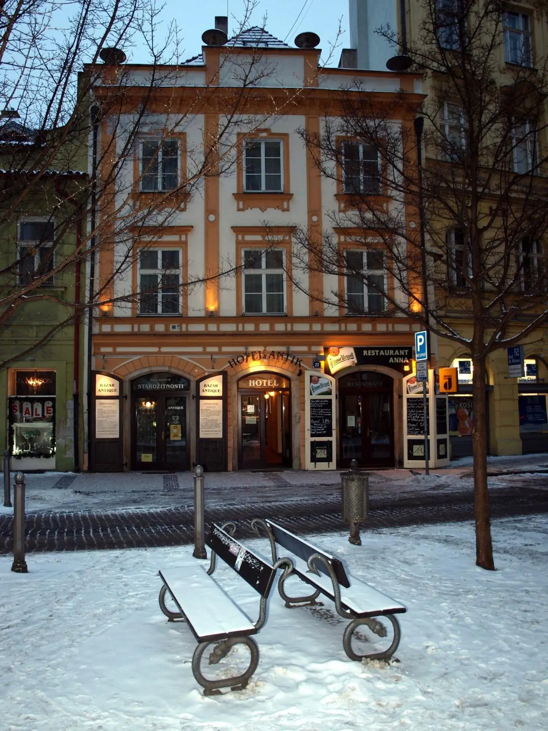 Facade/entrance, Winter in Antik Hotel Prague