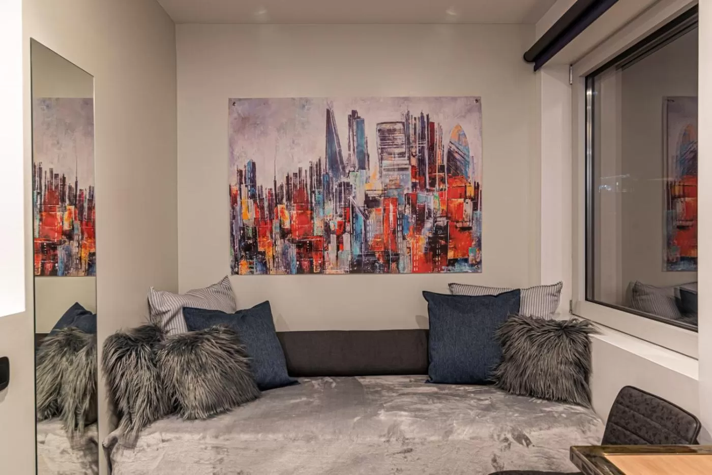 Seating area in AthinA STREETAPARTMENTS