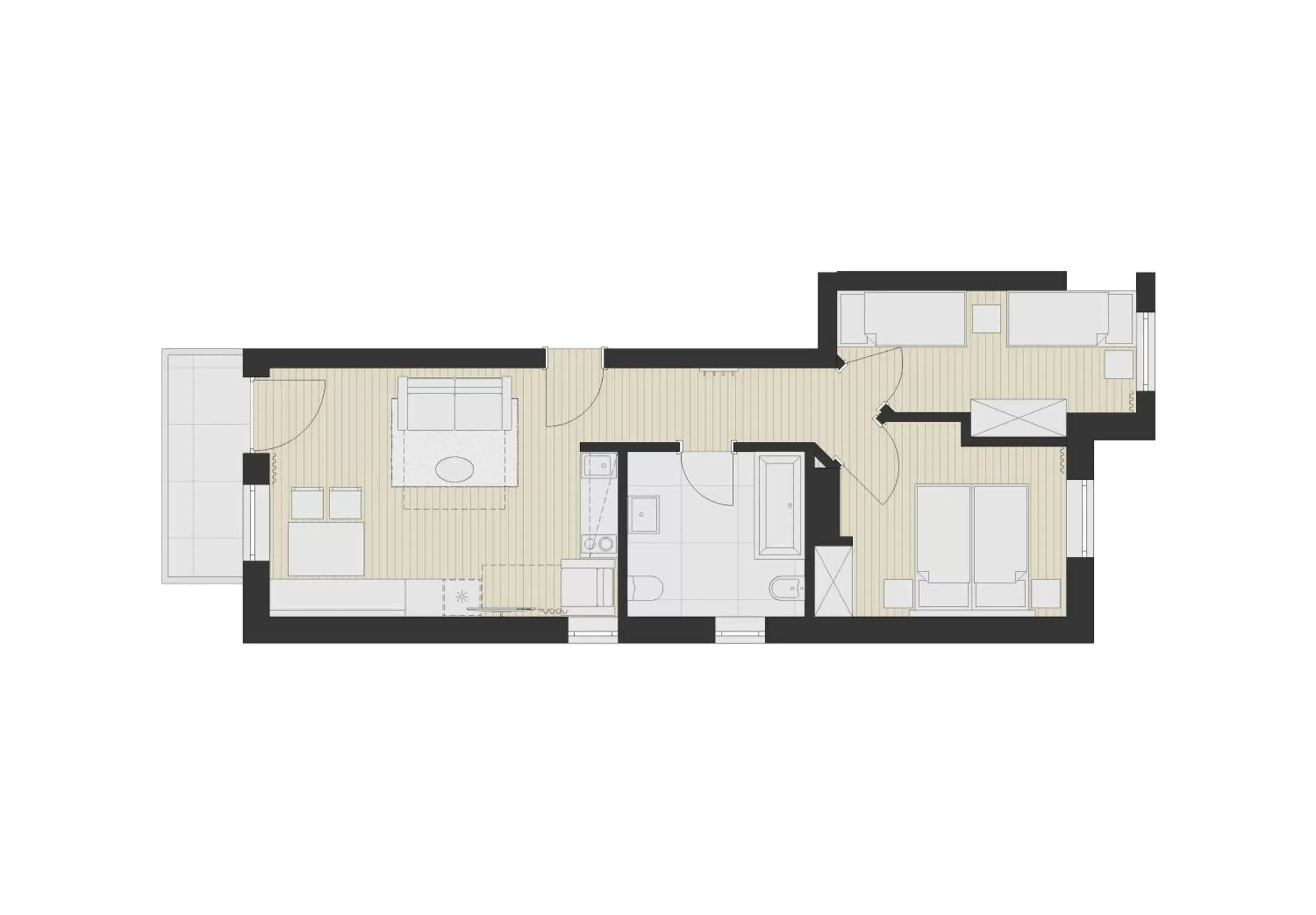 Photo of the whole room, Floor Plan in Eden Apartments