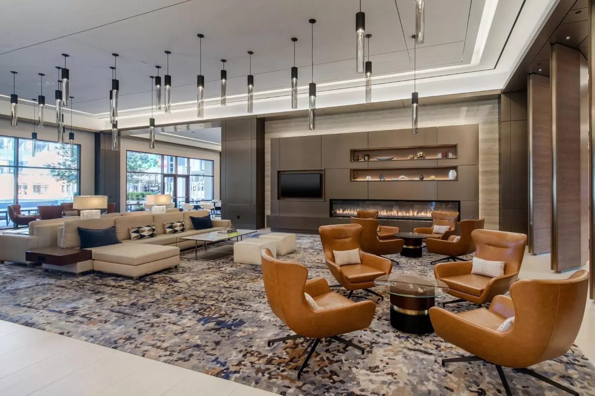 Lobby or reception, Lounge/Bar in Omni Frisco at The Star