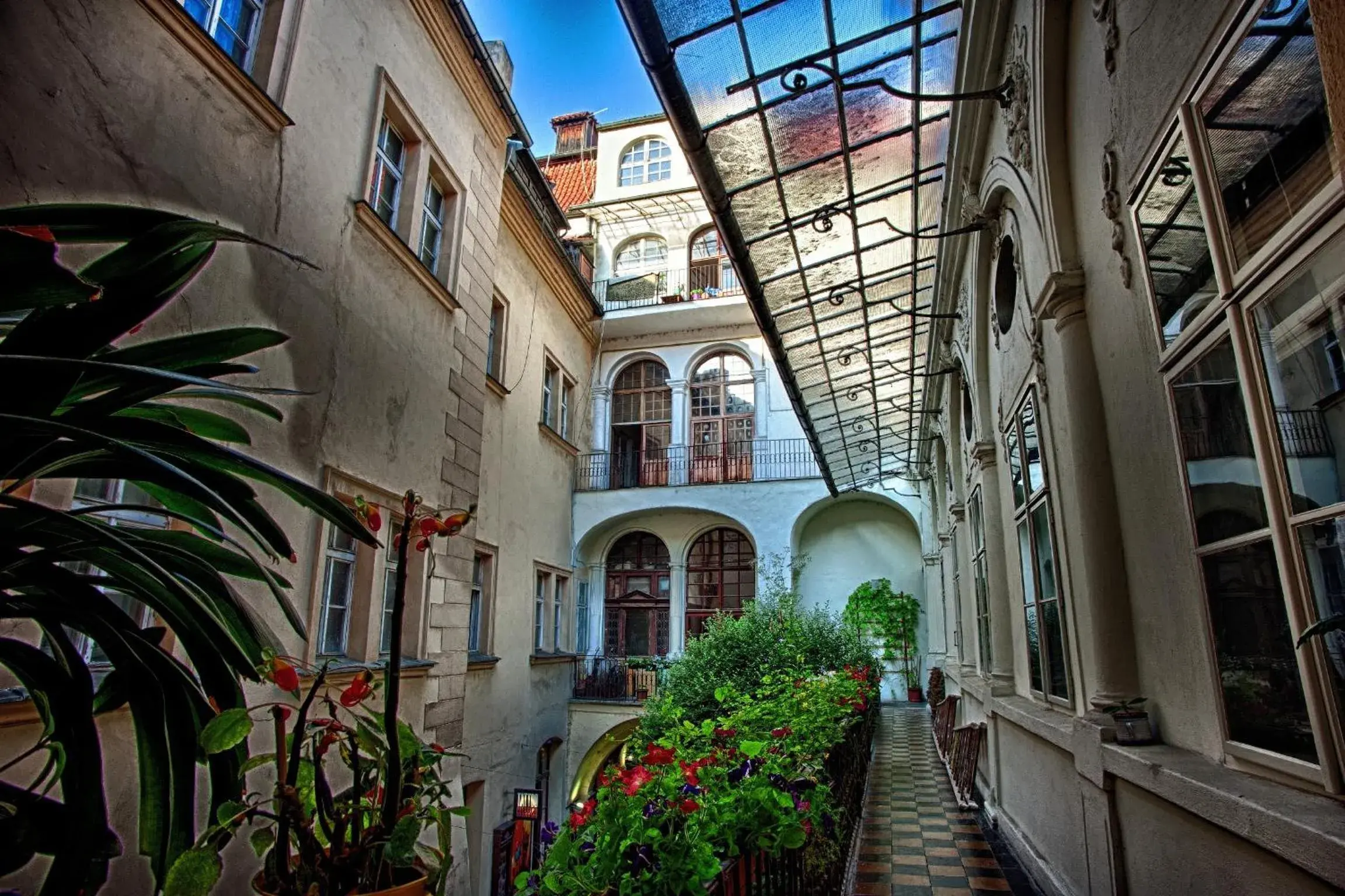 Patio, Property Building in Karlova 25 Apartments