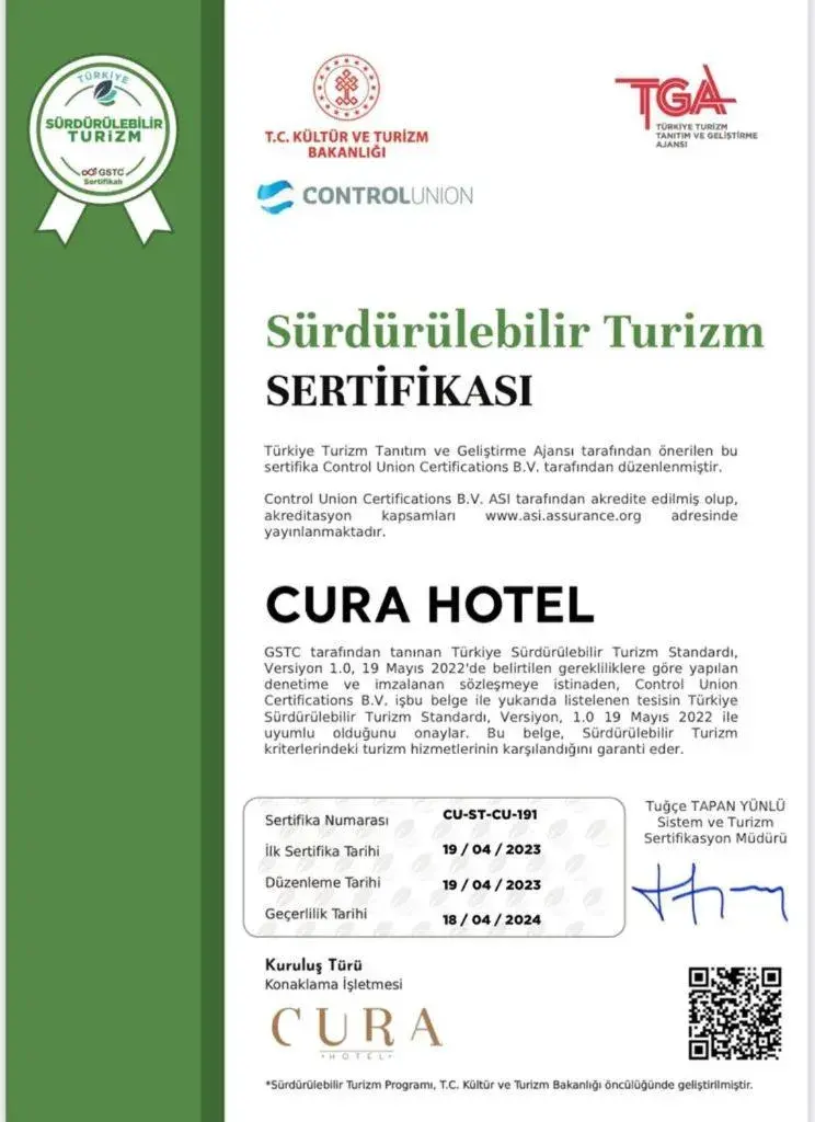 Logo/Certificate/Sign/Award in Hotel Cura