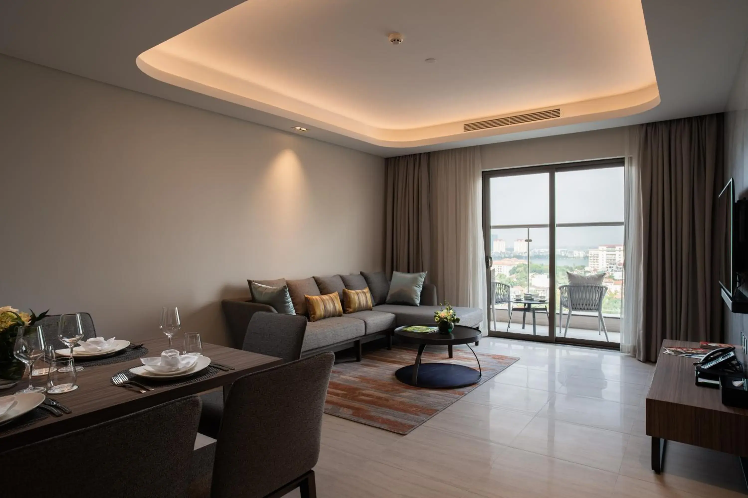 Living room, Seating Area in Oakwood Residence Hanoi