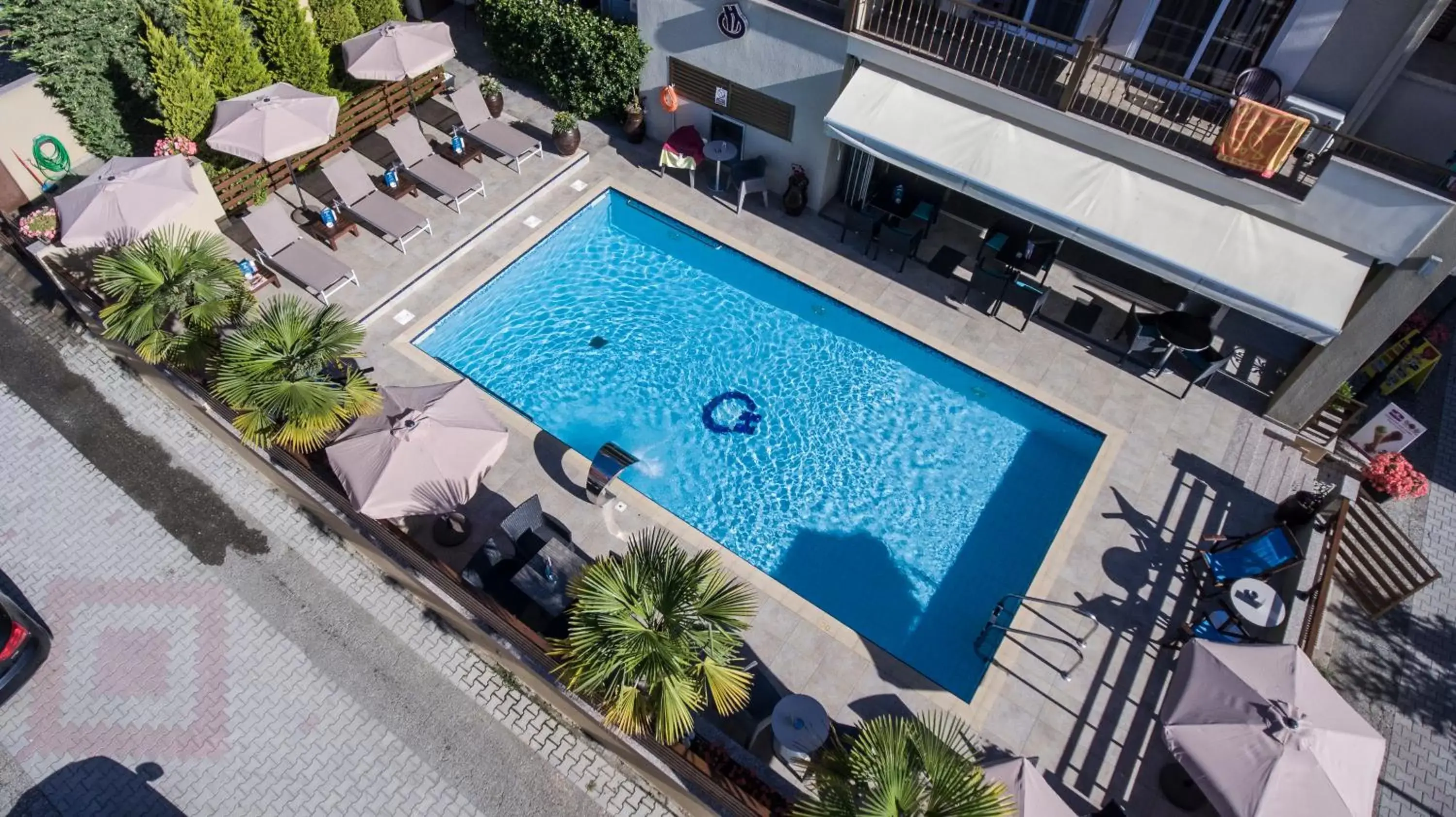 Bird's eye view, Swimming Pool in Hotel Olympos