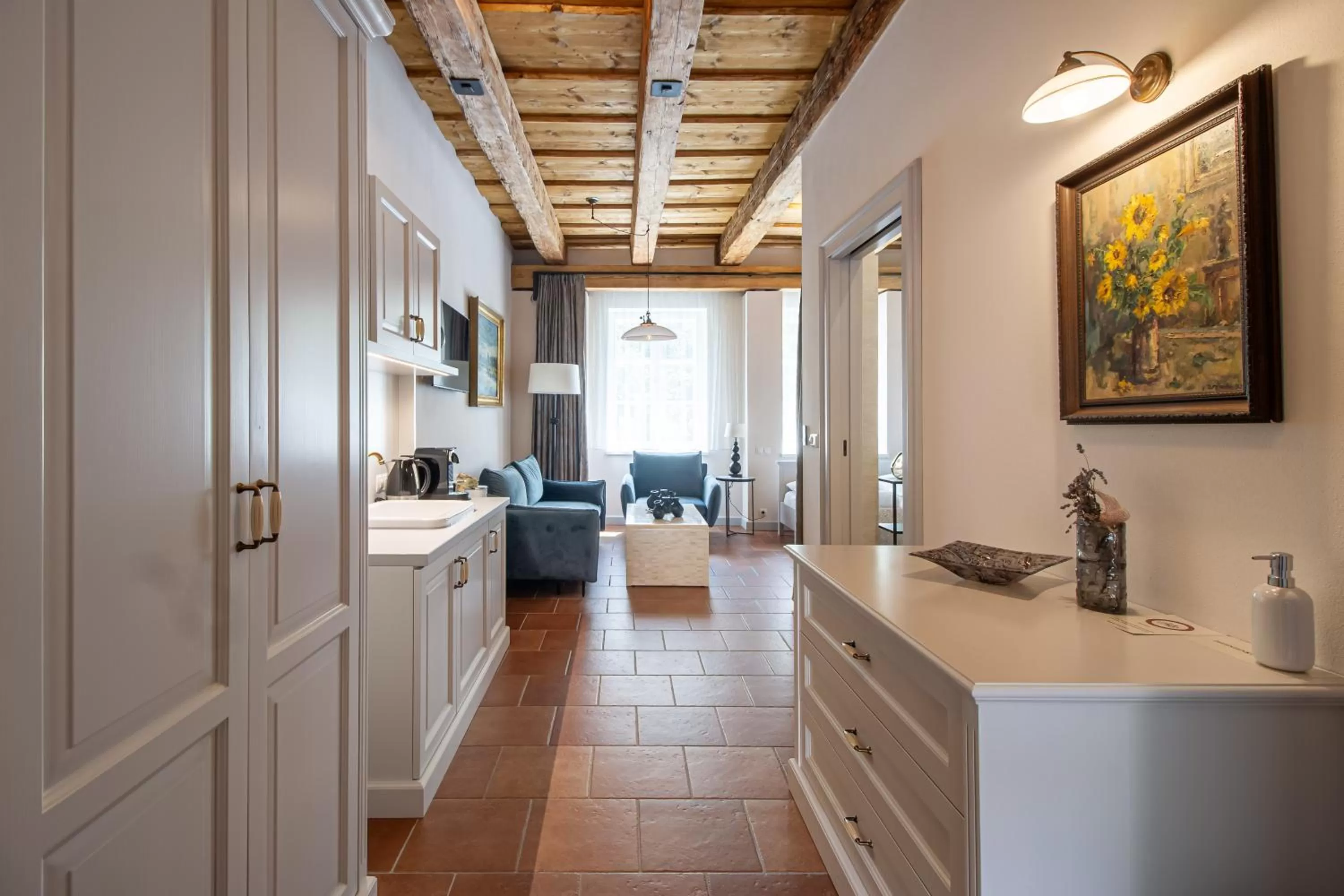 Kitchen or kitchenette in Apartmány Šupina