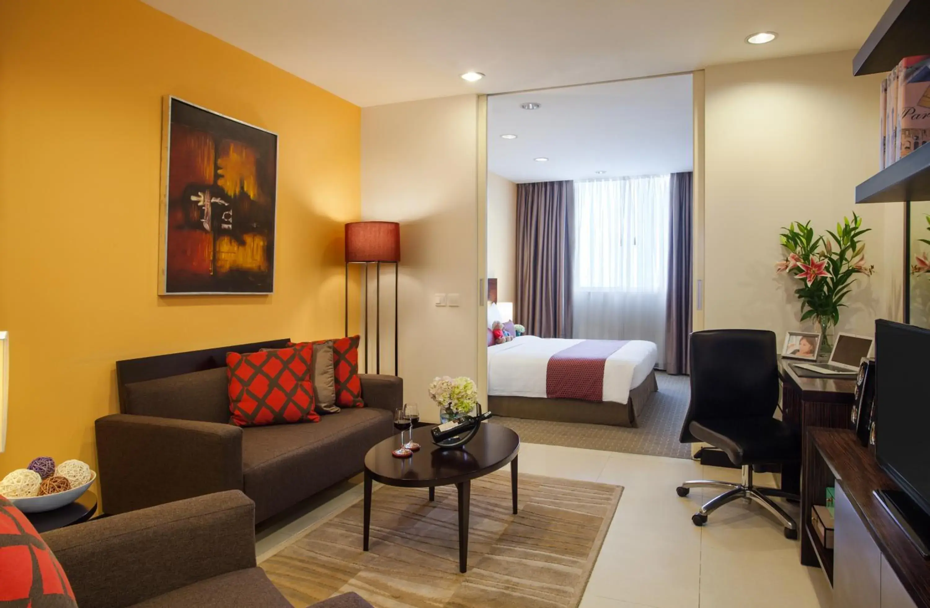 Living room, Seating Area in Somerset Hoa Binh Serviced Residences