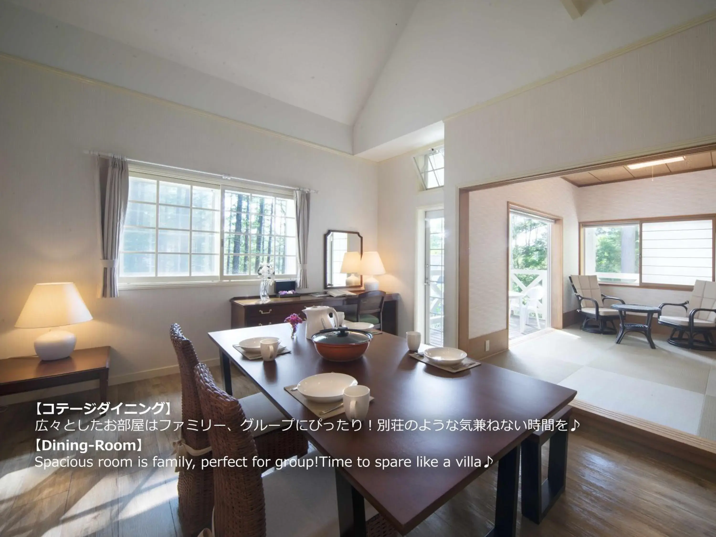 Living room, Dining Area in Resort Villa Takayama