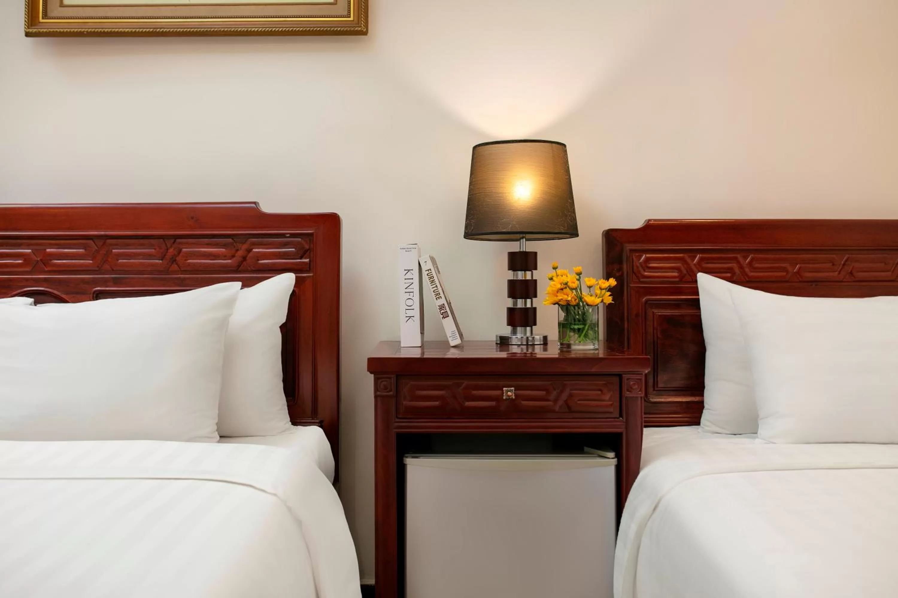 Bed in Bonjour Hanoi Hotel & Travel