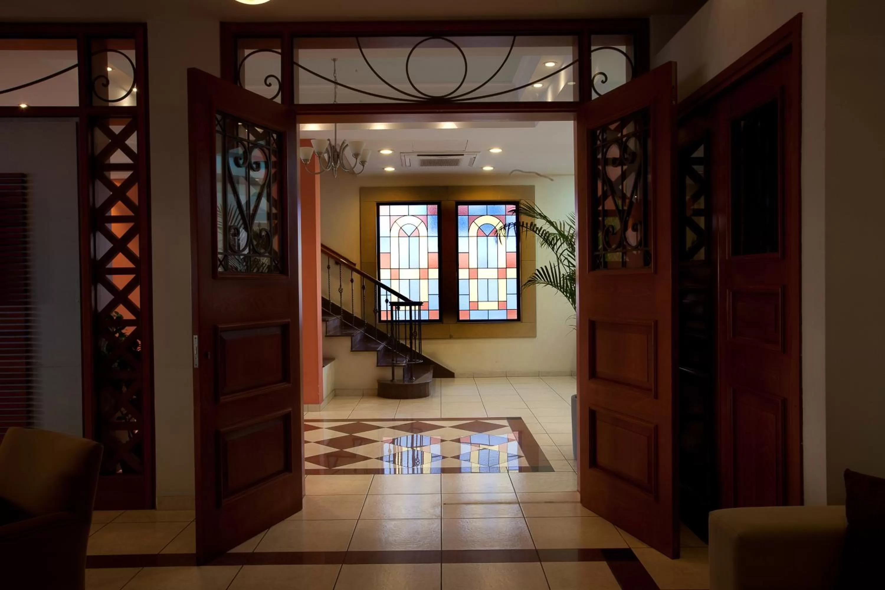 Lobby or reception in Pyramos Hotel
