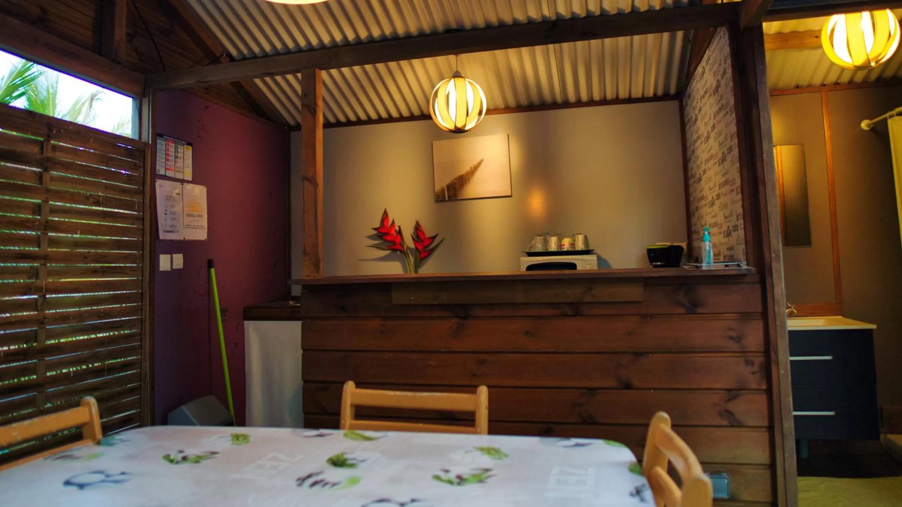 Dining area in Bubble Dome Village