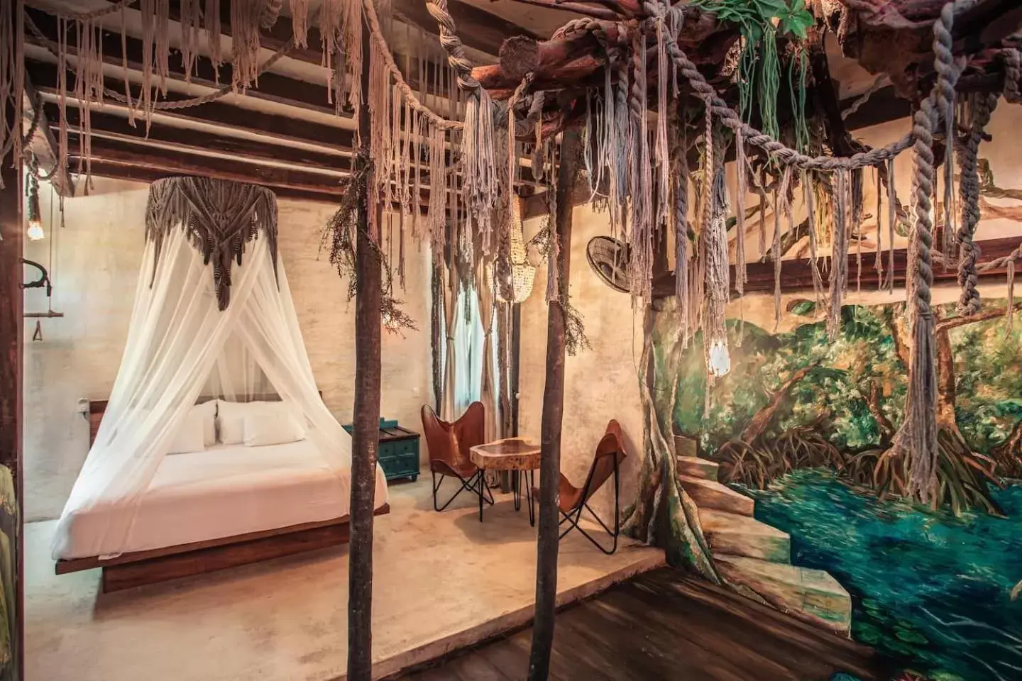 Bedroom in Hidden Treehouse Tulum Eco-Hotel