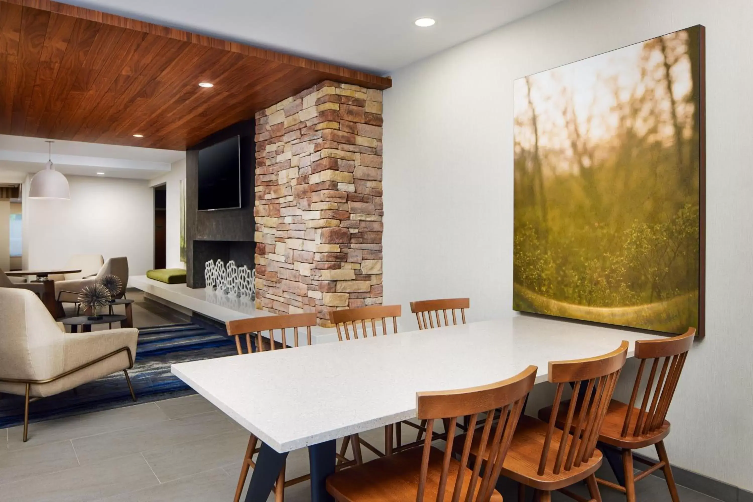 Lobby or reception, Dining Area in Fairfield Inn & Suites Worcester Auburn