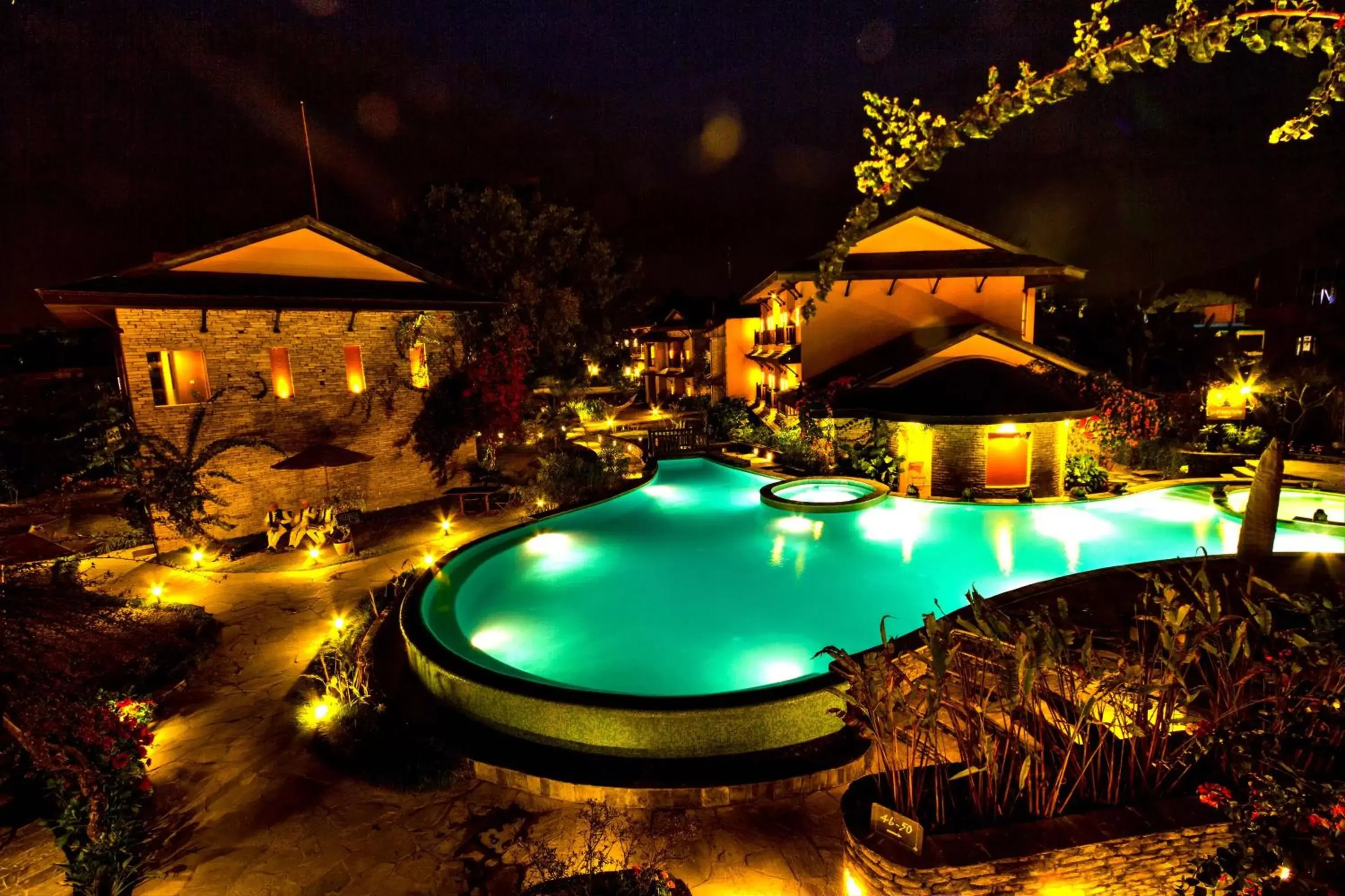 Bird's eye view, Swimming Pool in Temple Tree Resort & Spa